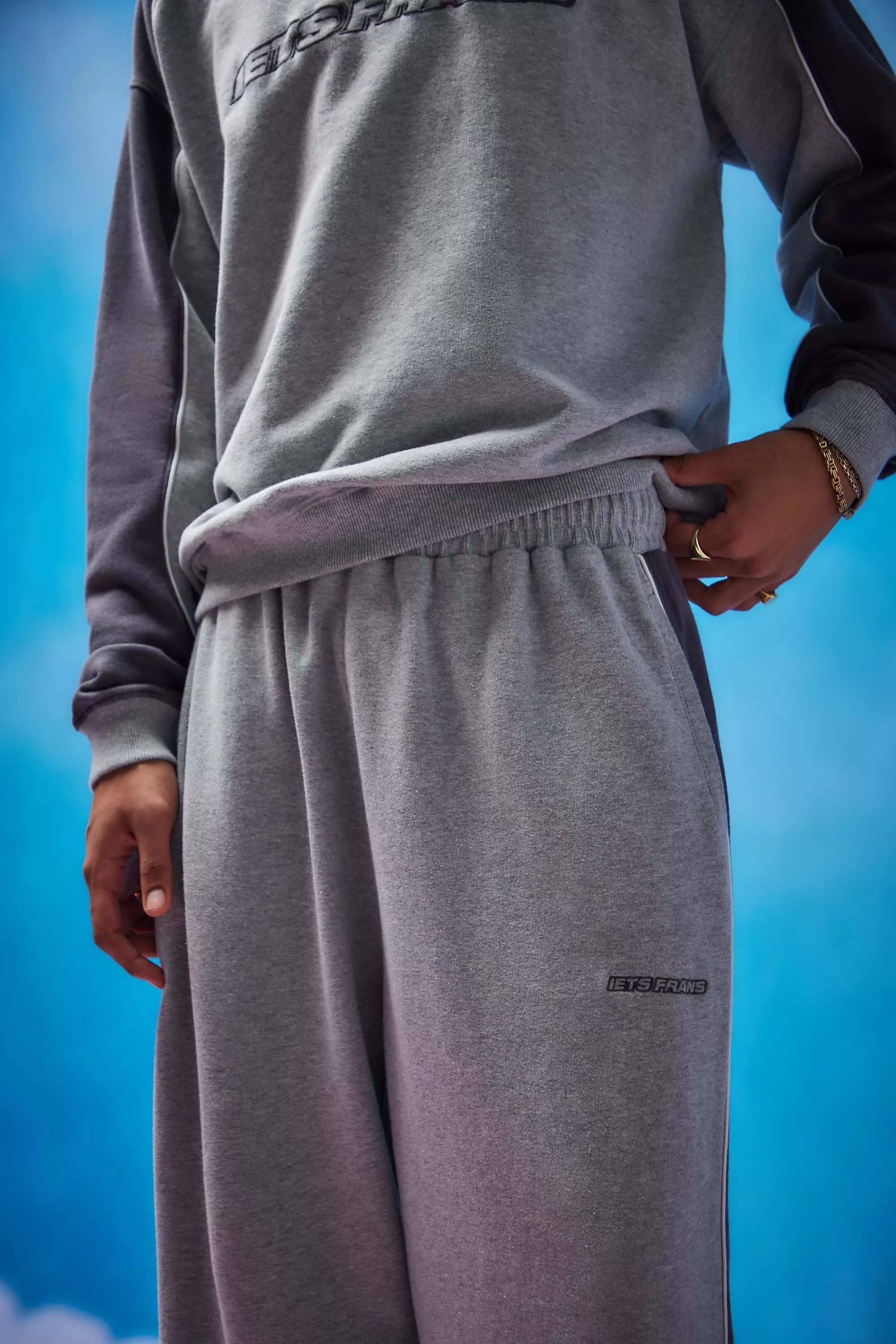 Grey Panelled Harri Baggy Joggers, , large image number 3