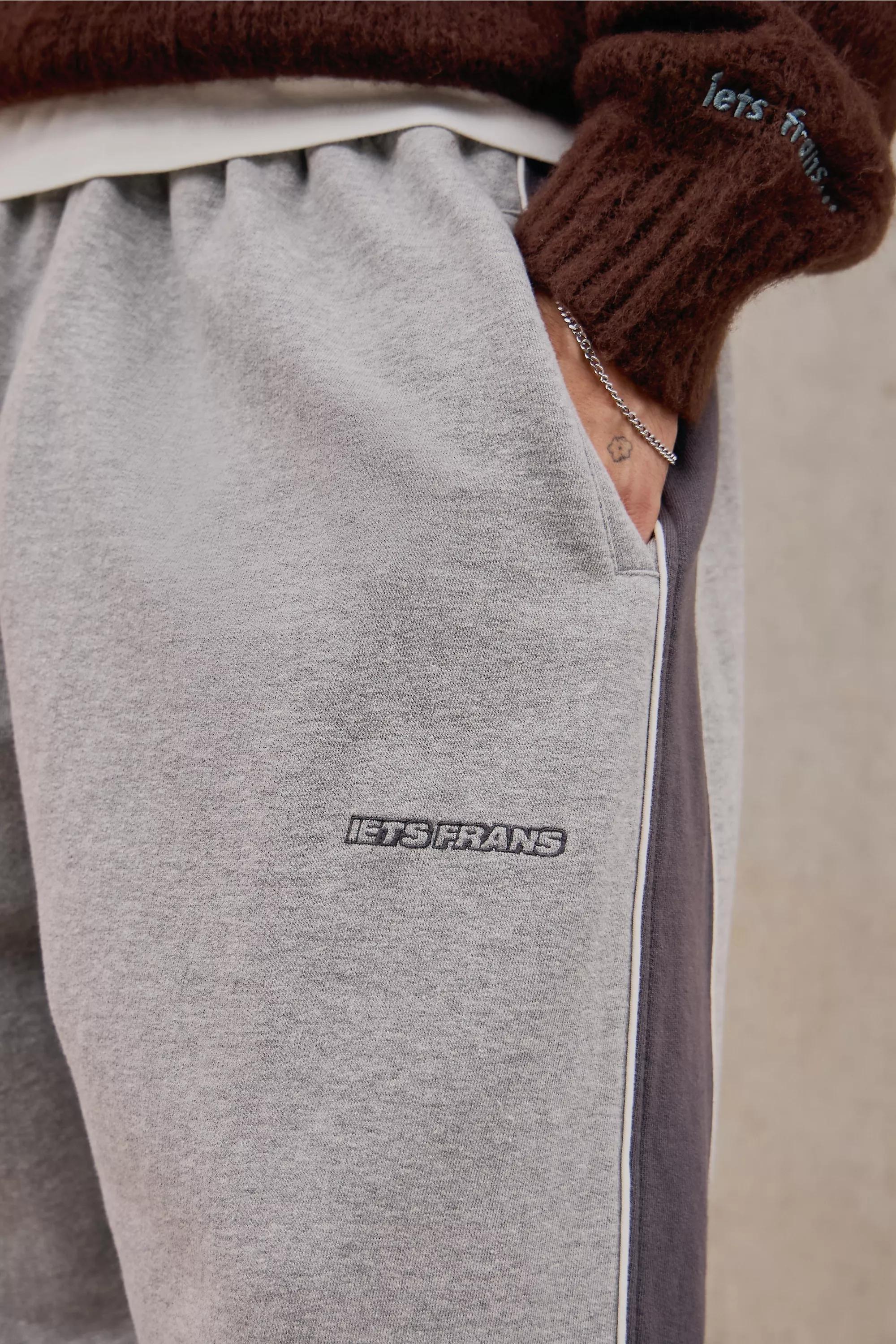 Grey Panelled Harri Baggy Joggers, , large image number 3