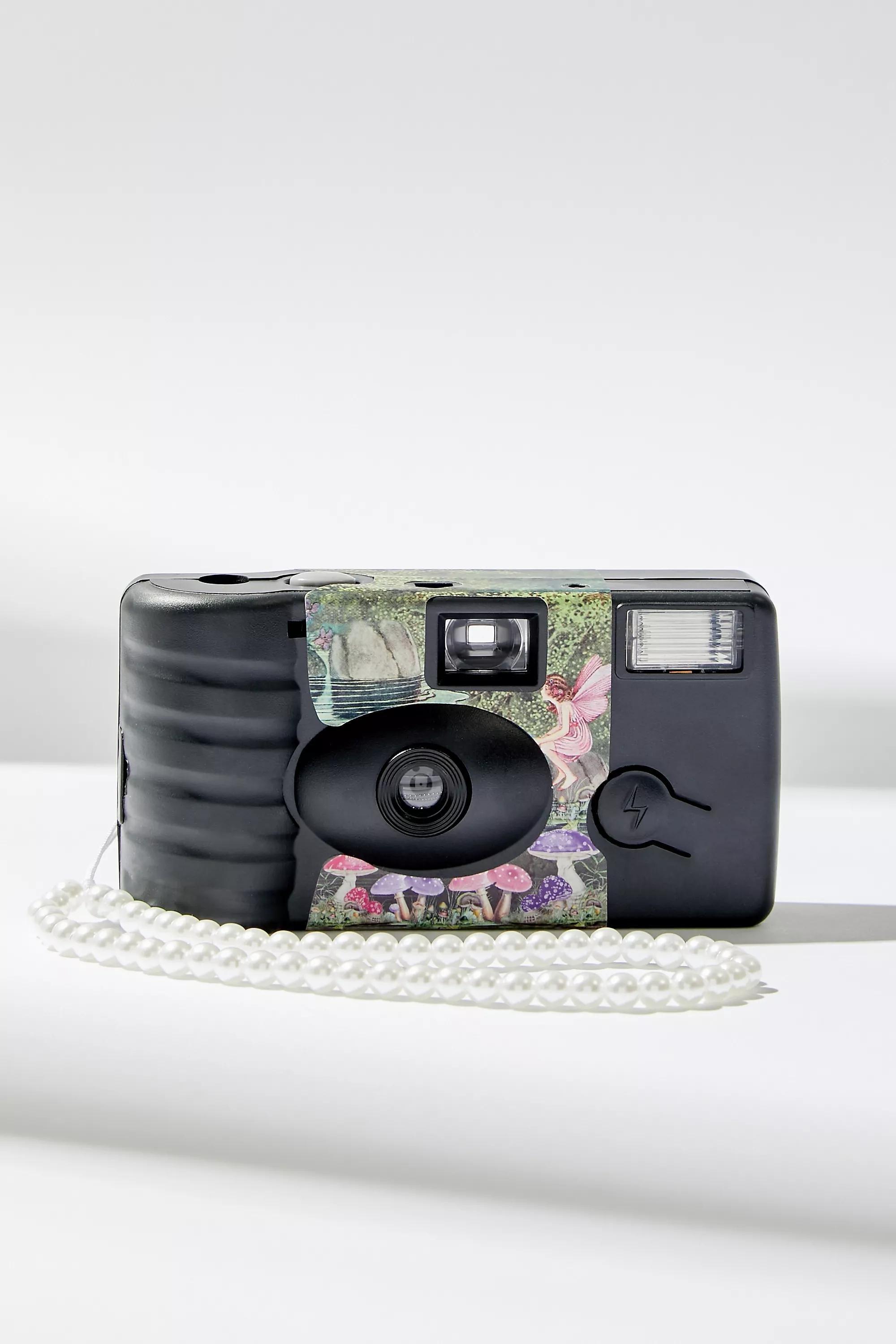 Black Fairy Print Disposable Camera With Strap, ASSORT, large image number 0