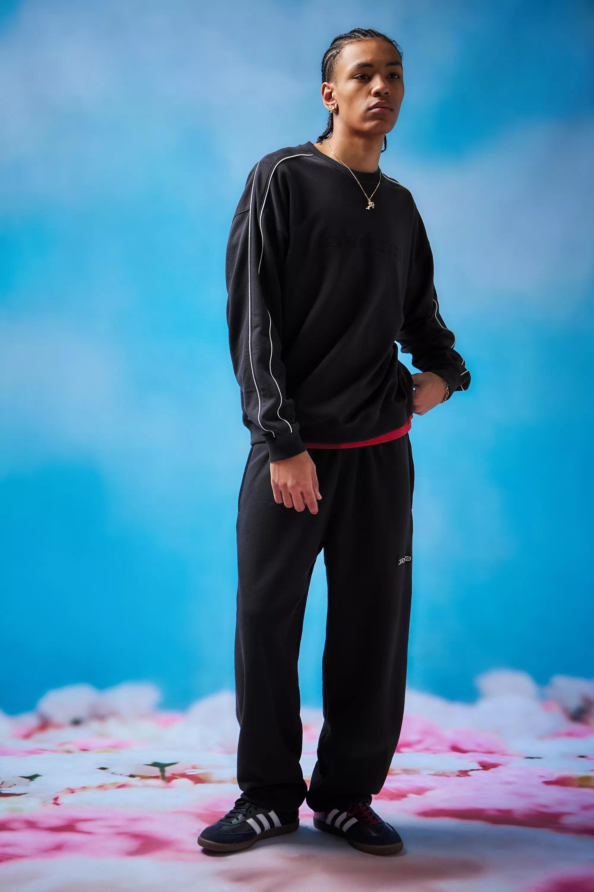 Black Big Embroidered Jogger, , large image number 1