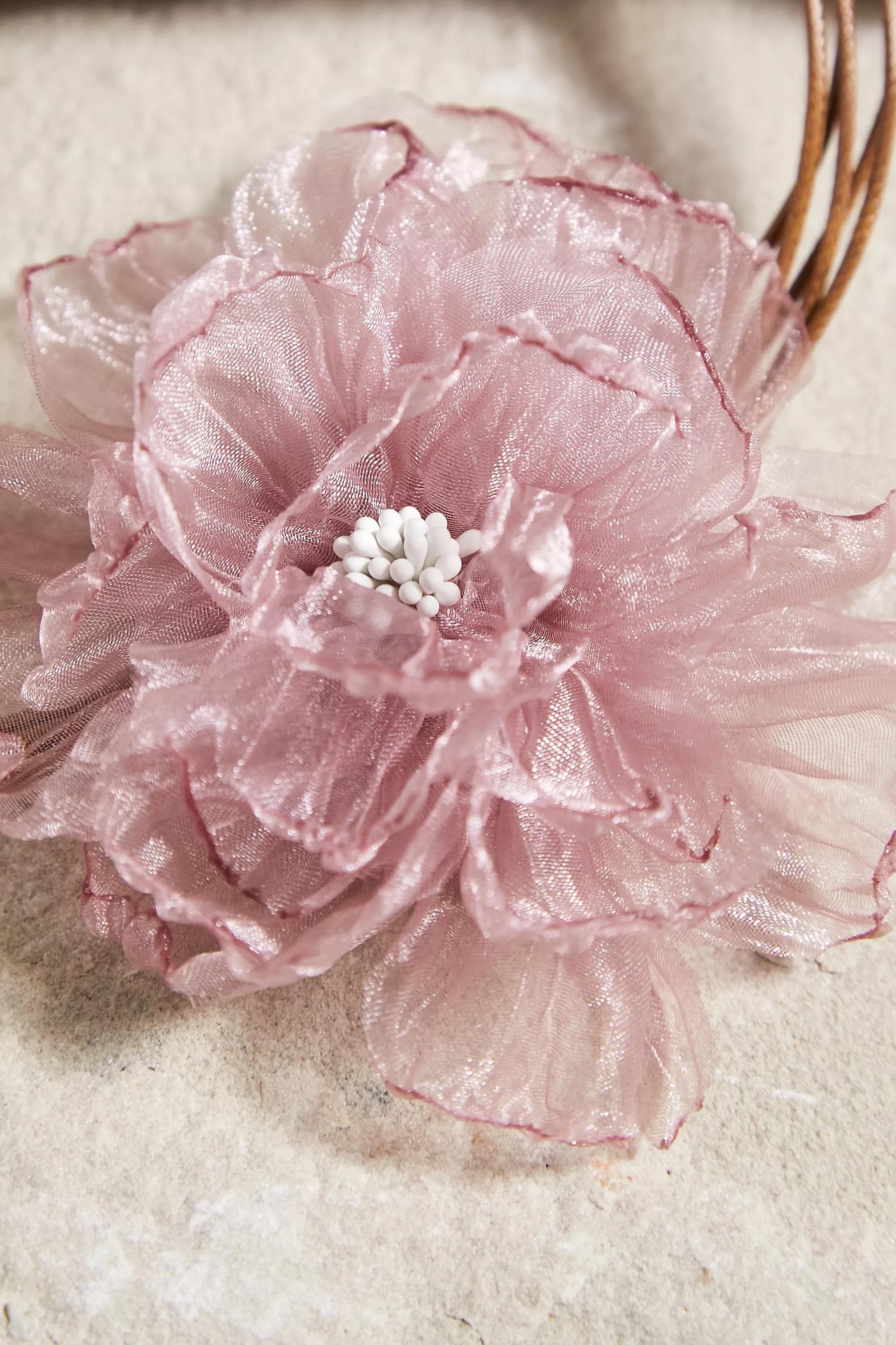 Pink Organza Flower Choker, , large image number 2