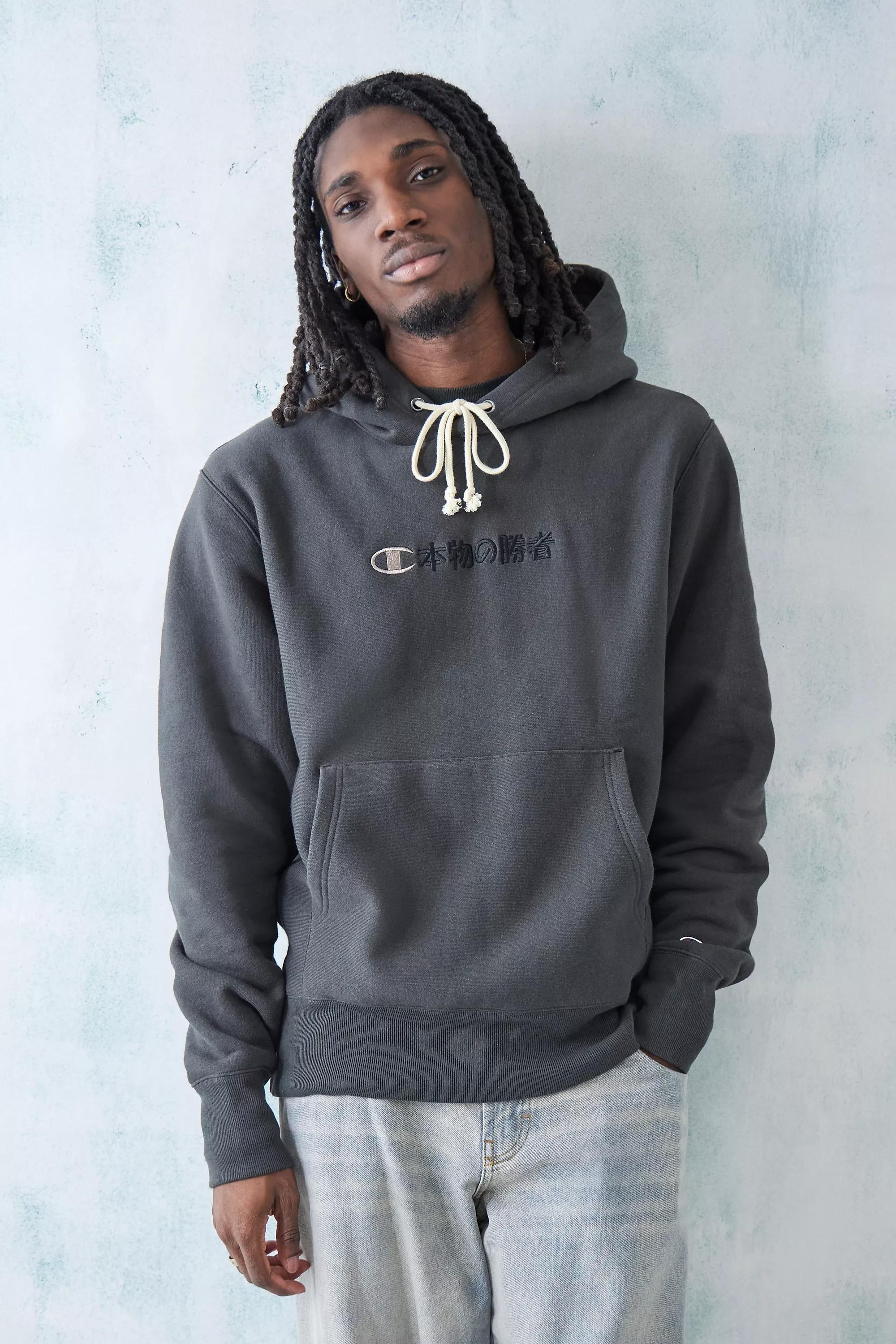 Urban Outfitters - Black Champion Exclusive Japanese Hoodie