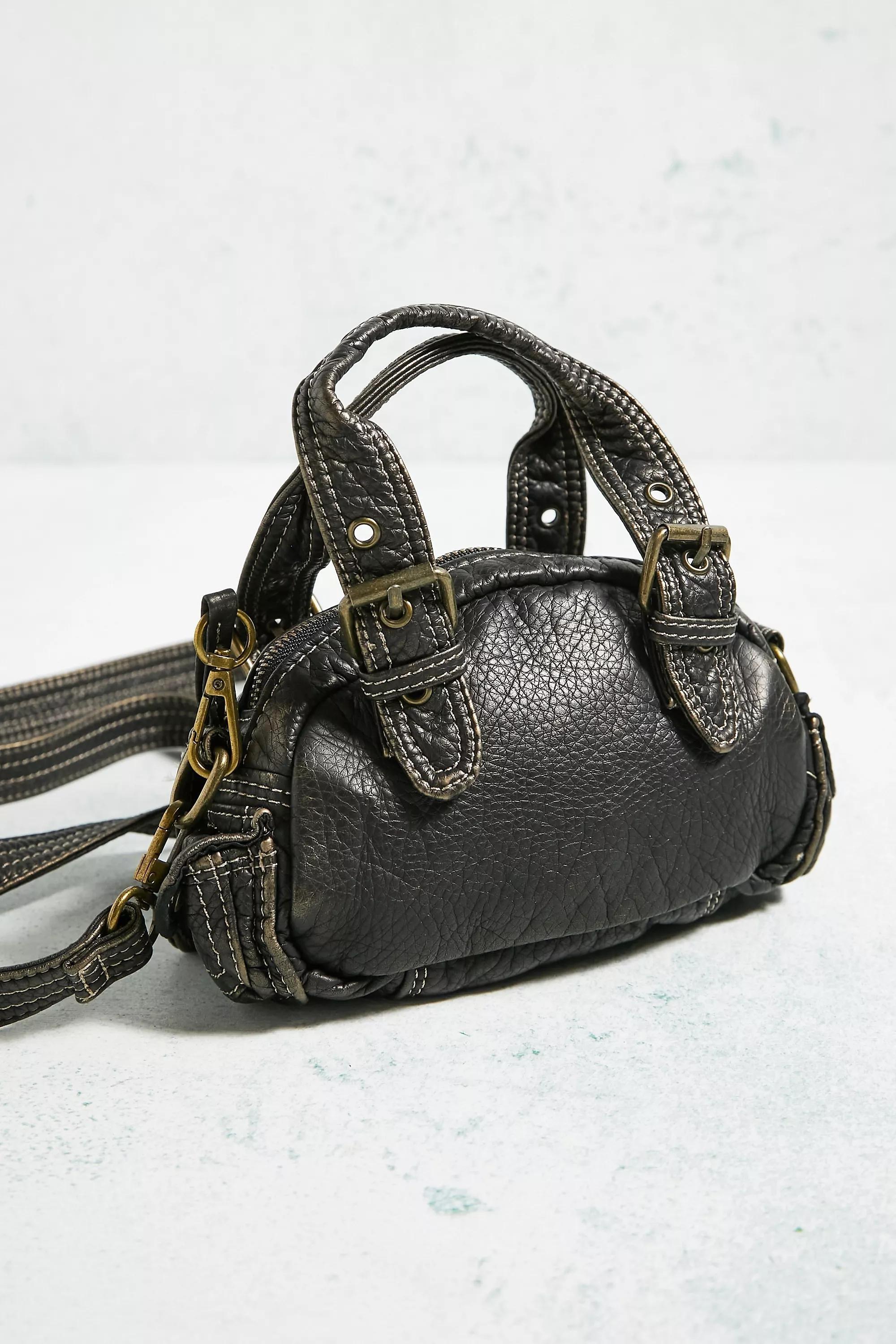 Black Mini Crossbody Duffle Bag, BLK, large image number 4