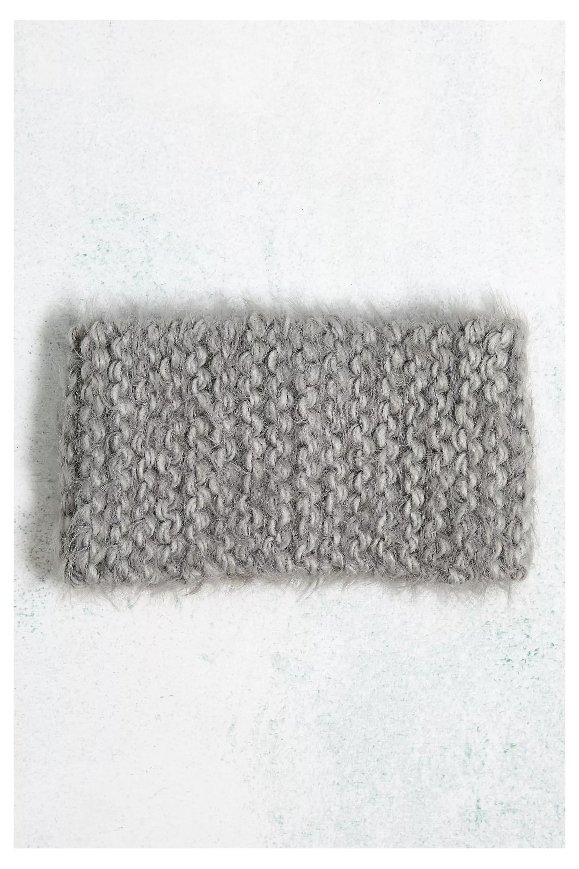 Grey Fluffy Knit Headband, , large image number 1