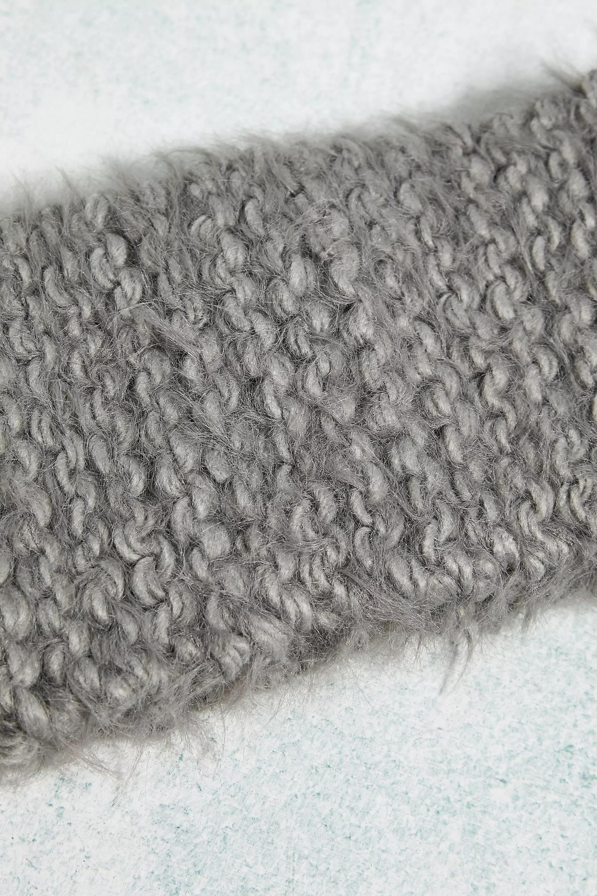 Grey Fluffy Knit Headband, , large image number 3