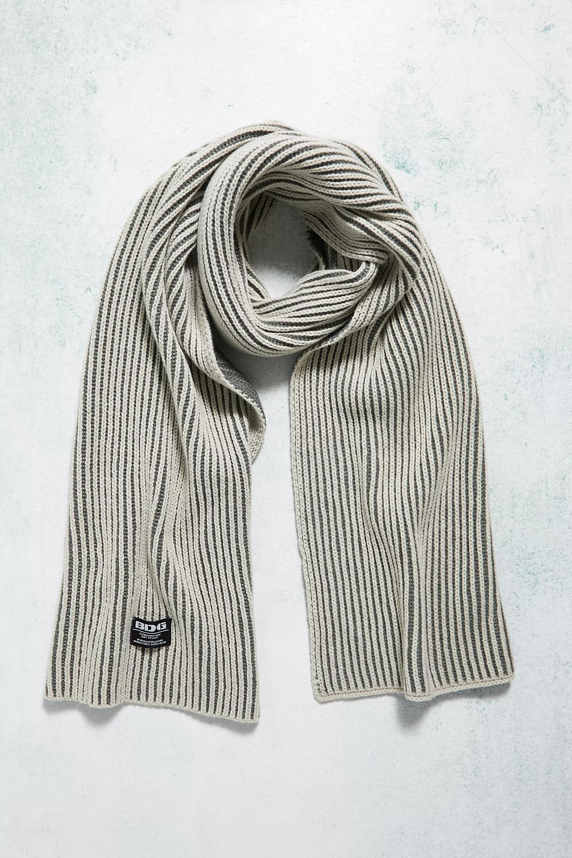 Grey Ribbed Scarf, , large image number 0