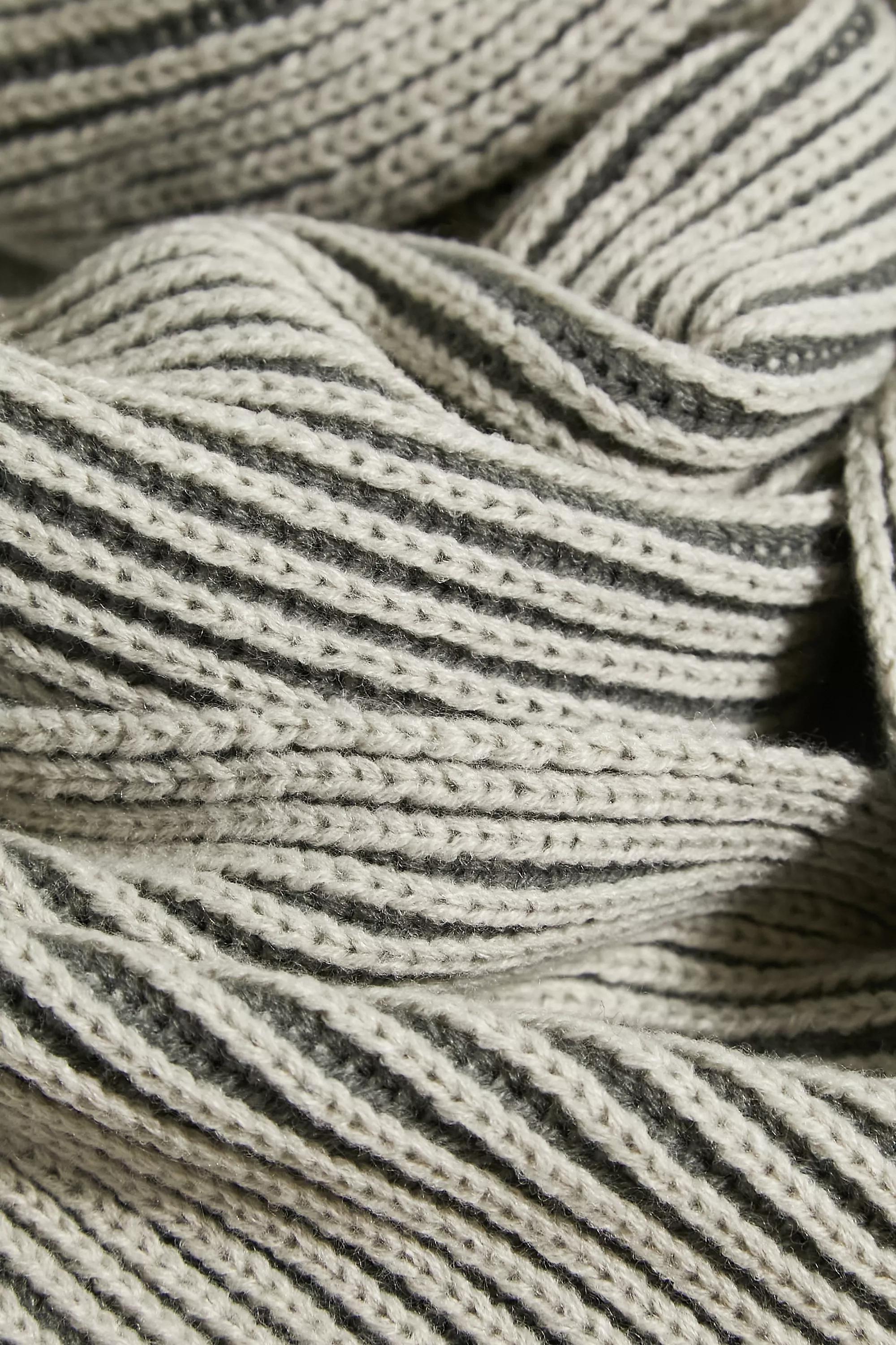 Grey Ribbed Scarf, , large image number 2