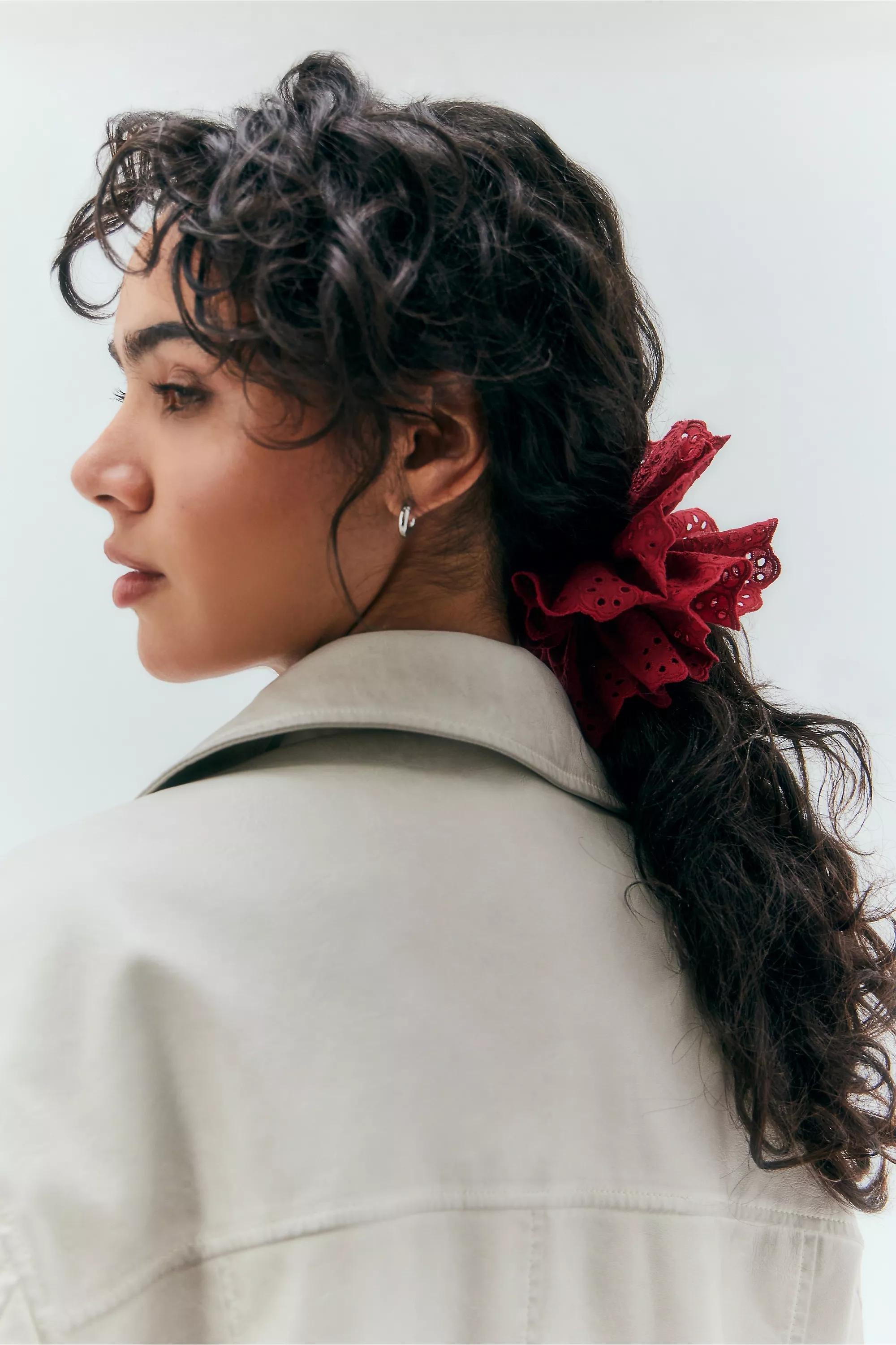 Urban Outfitters - Red Cotton Lace Scrunchie