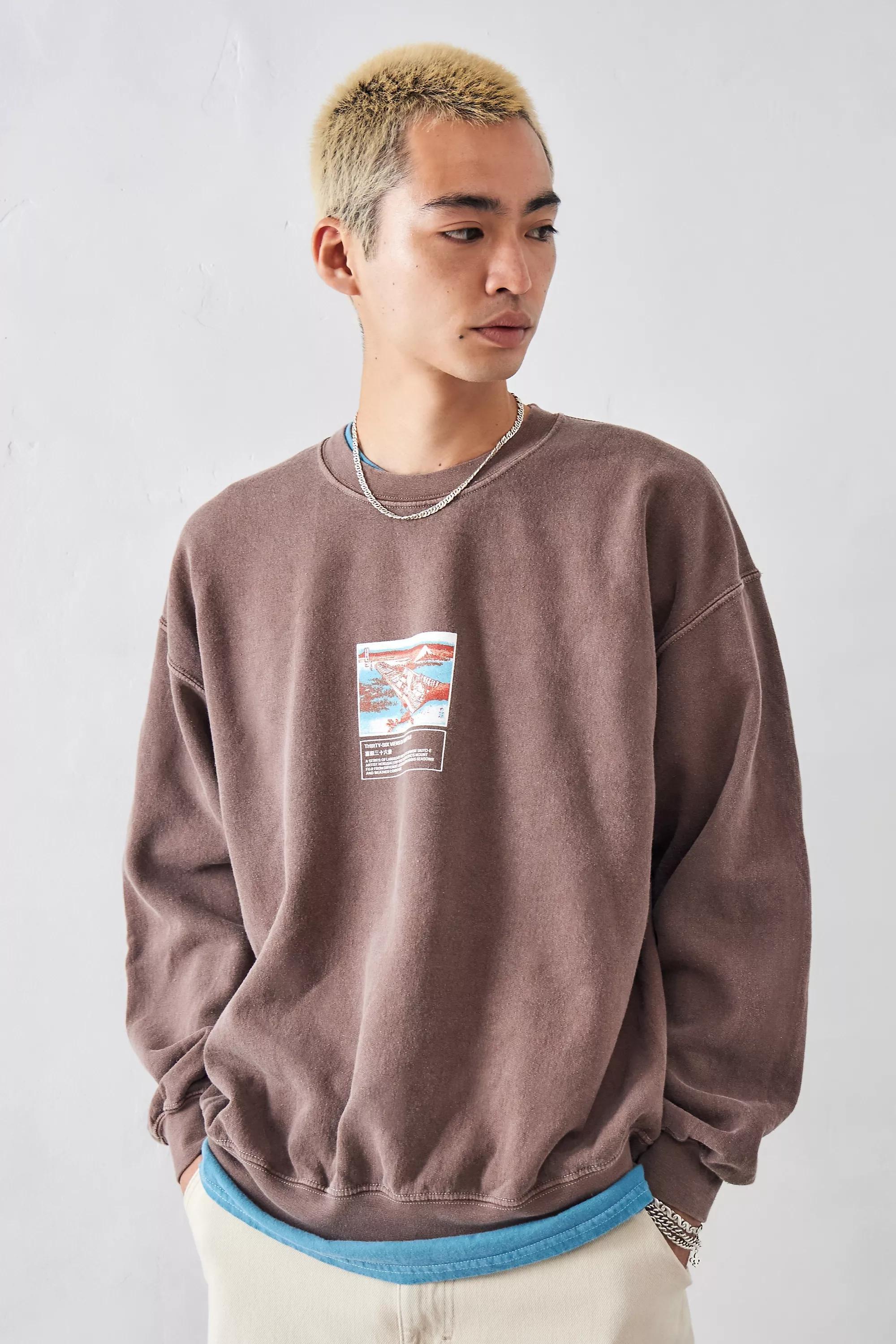 Urban Outfitters - Bronze Rust Hokusai Poster Sweatshirt