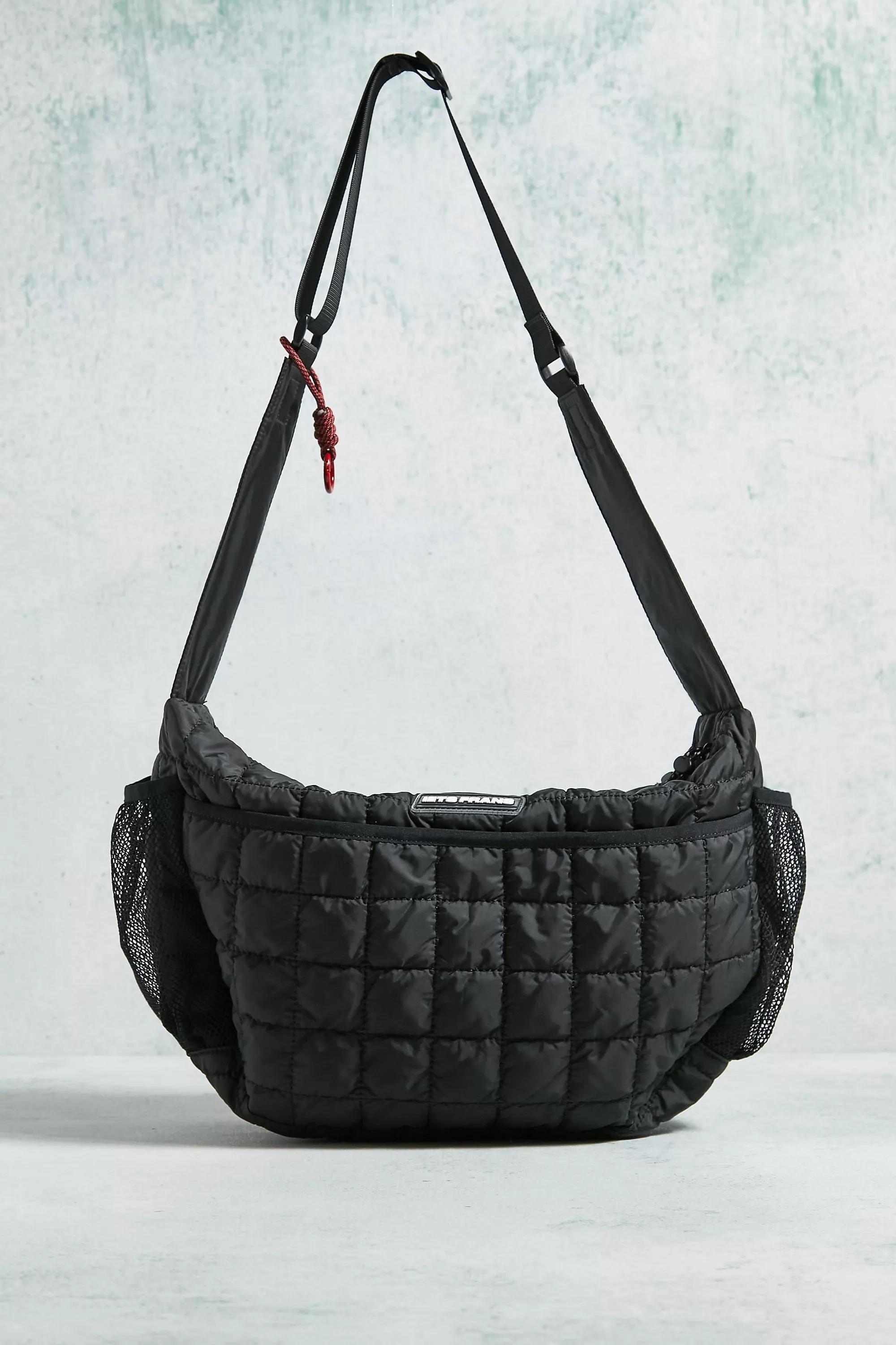 Black Puffer Sling Bag, BLK, large image number 1