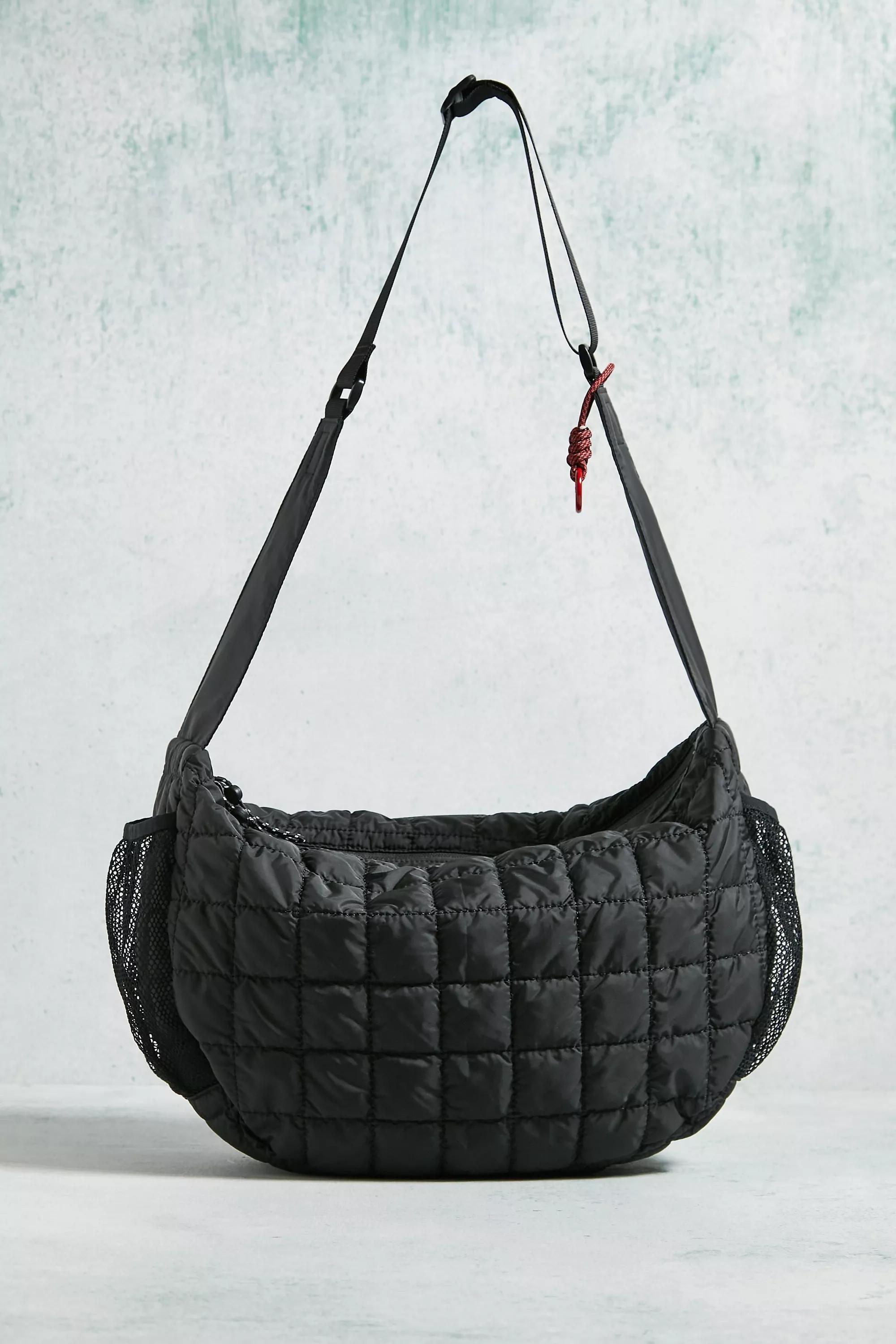Black Puffer Sling Bag, BLK, large image number 4