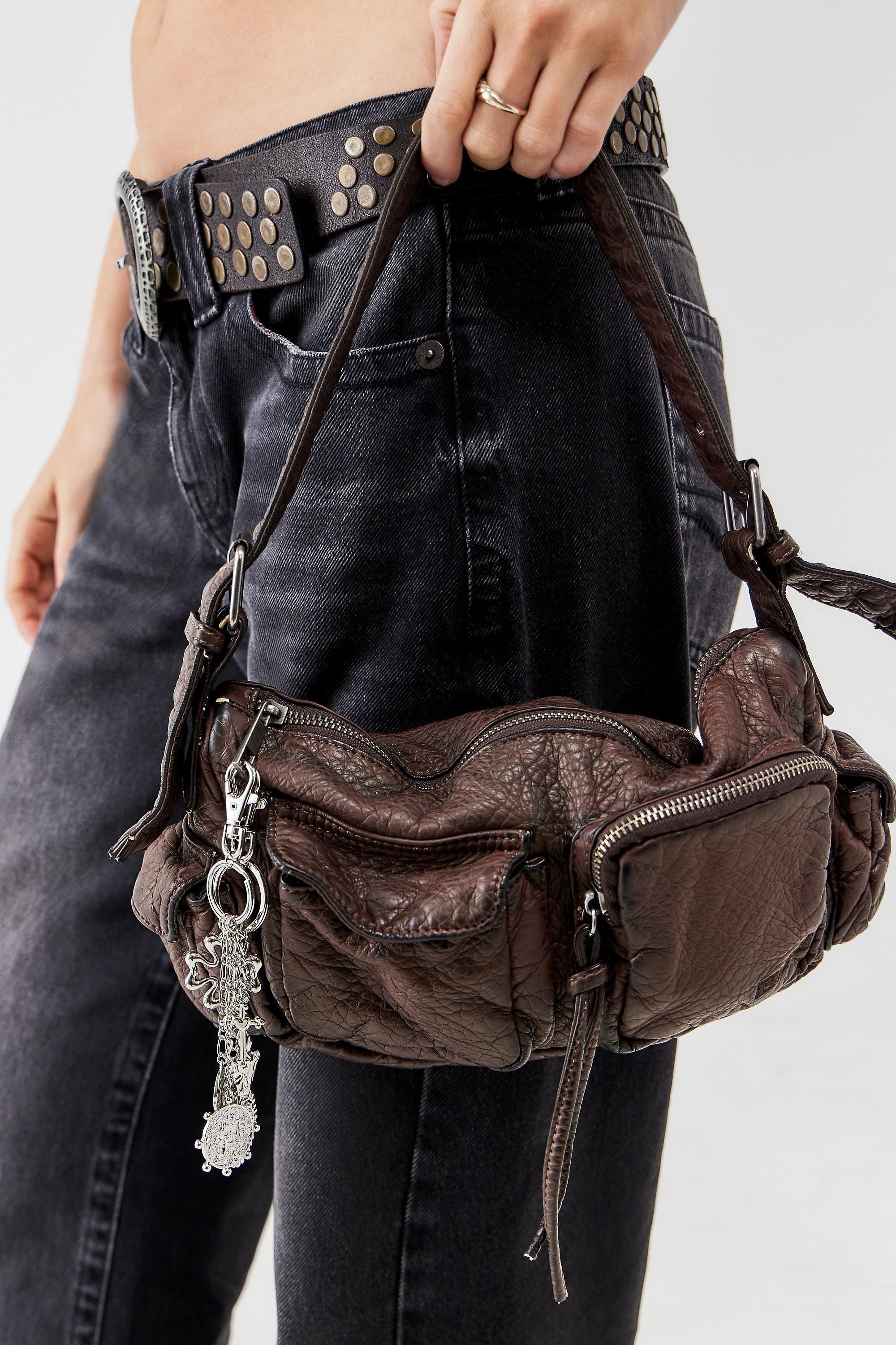 Brown Faux Leather Pocket Bag, BRN, large image number 0