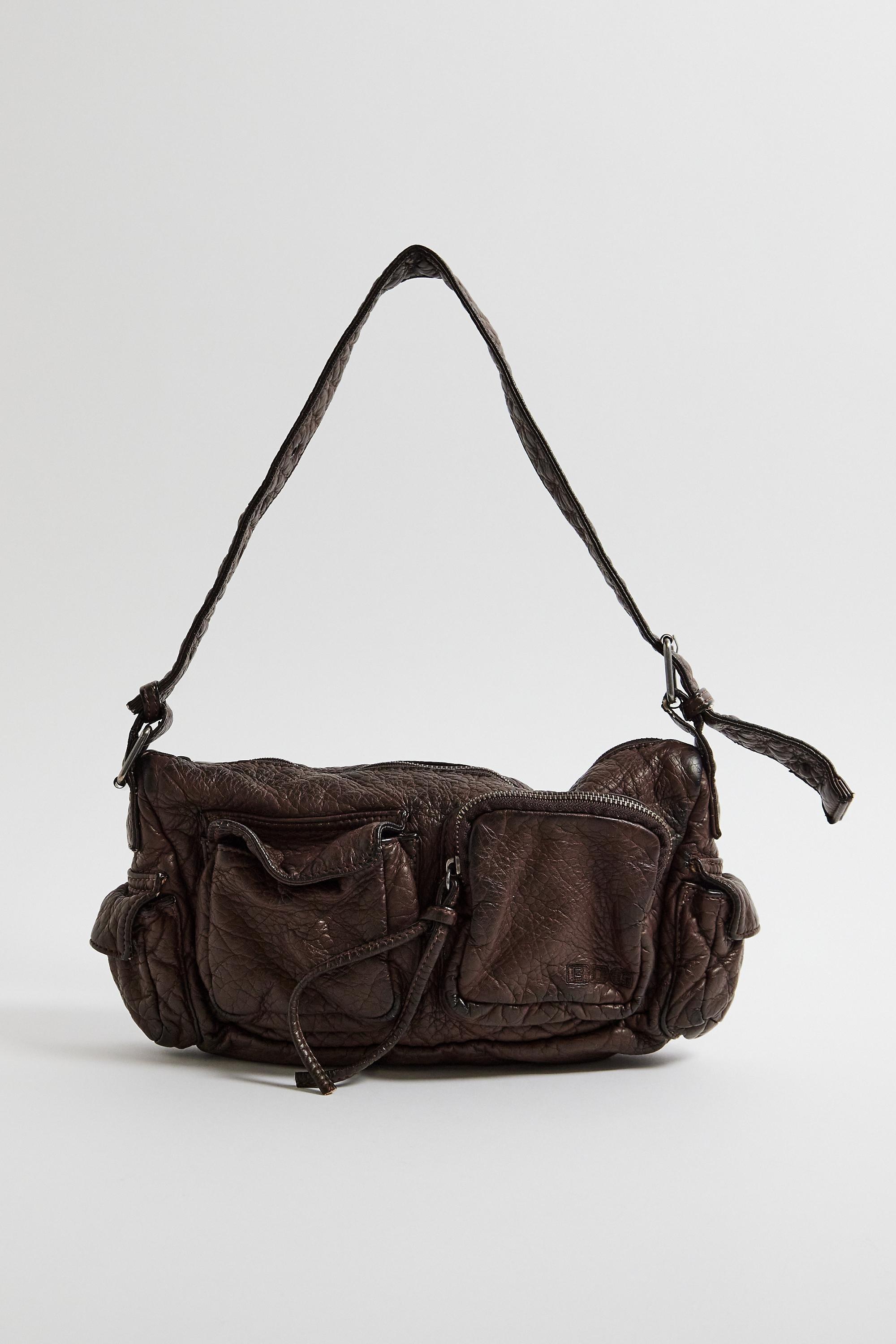 Brown Faux Leather Pocket Bag, BRN, large image number 1