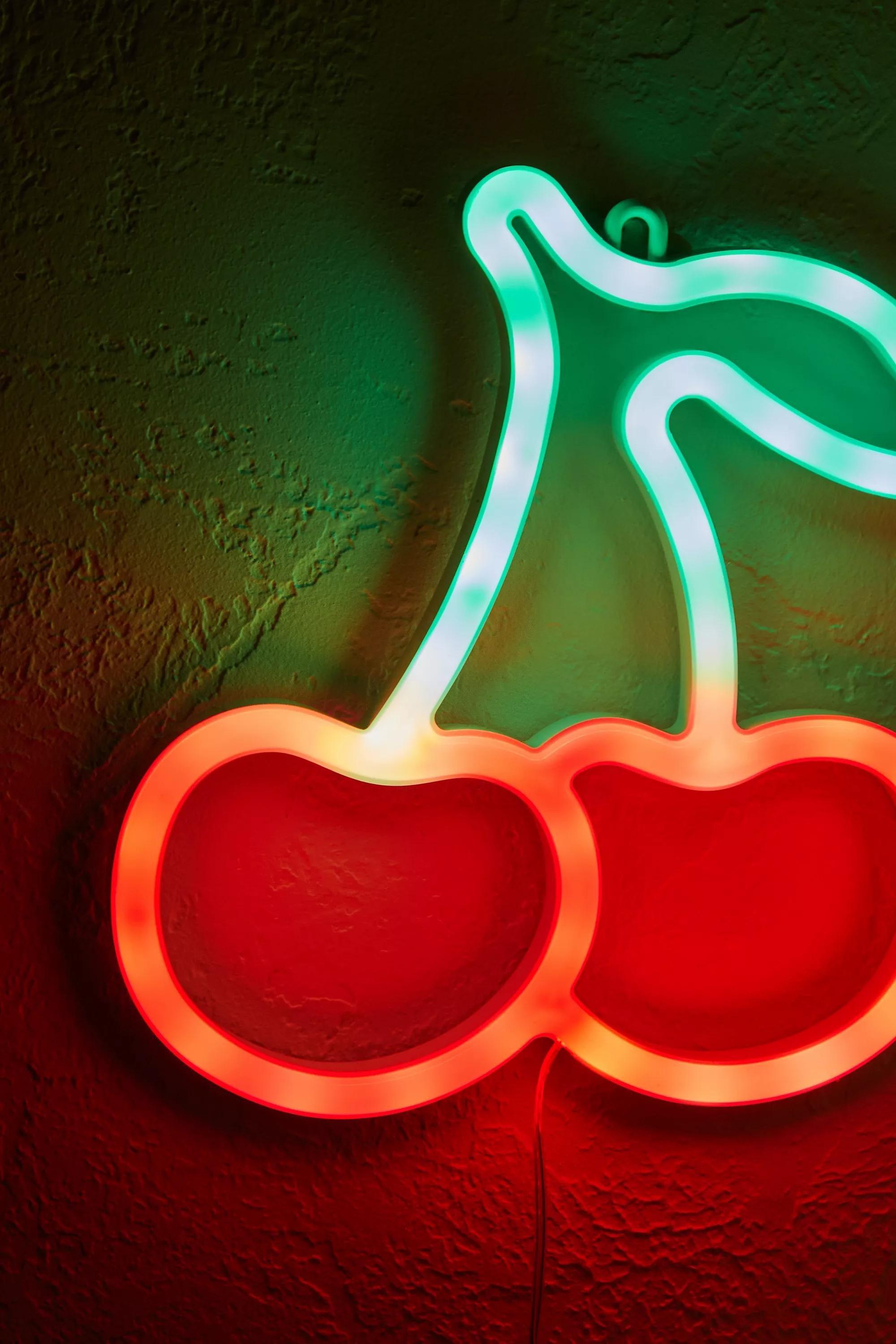 Neon Cherry Wall Light, , large image number 1