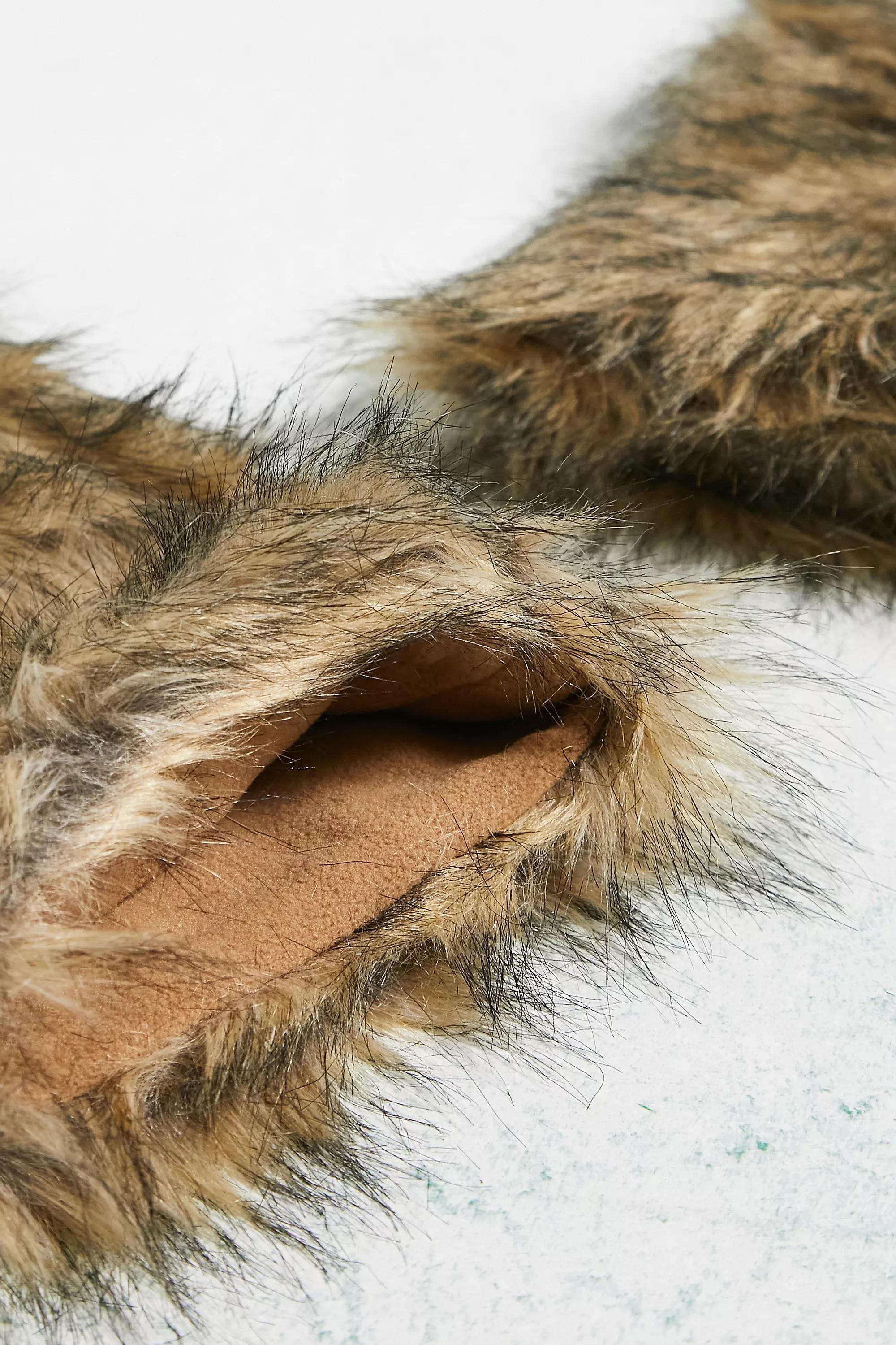 Brown Long Faux Fur Leg Warmers, , large image number 4