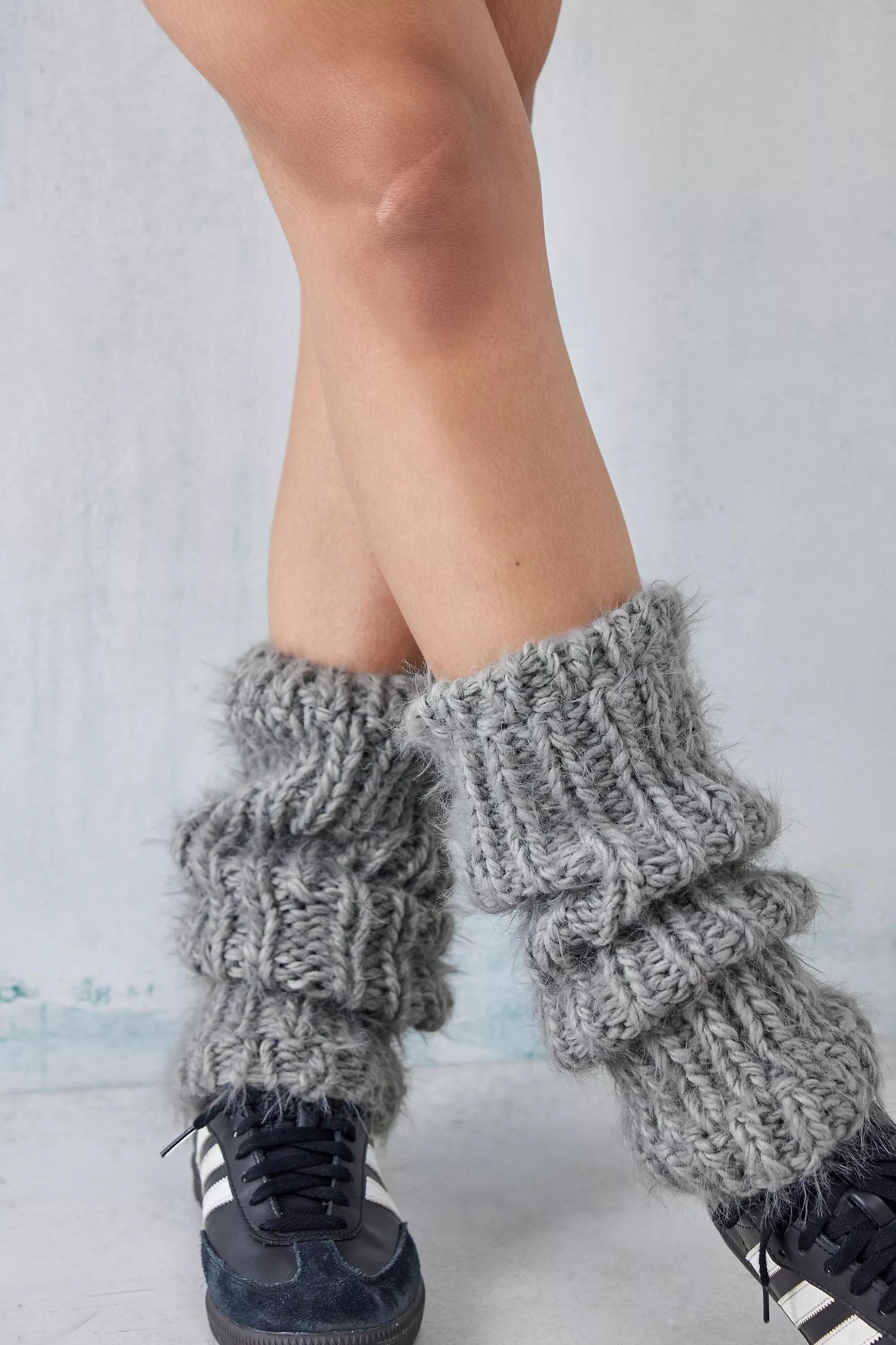 GREY Out From Under Chunky Knit Leg Warmers, , large image number 0