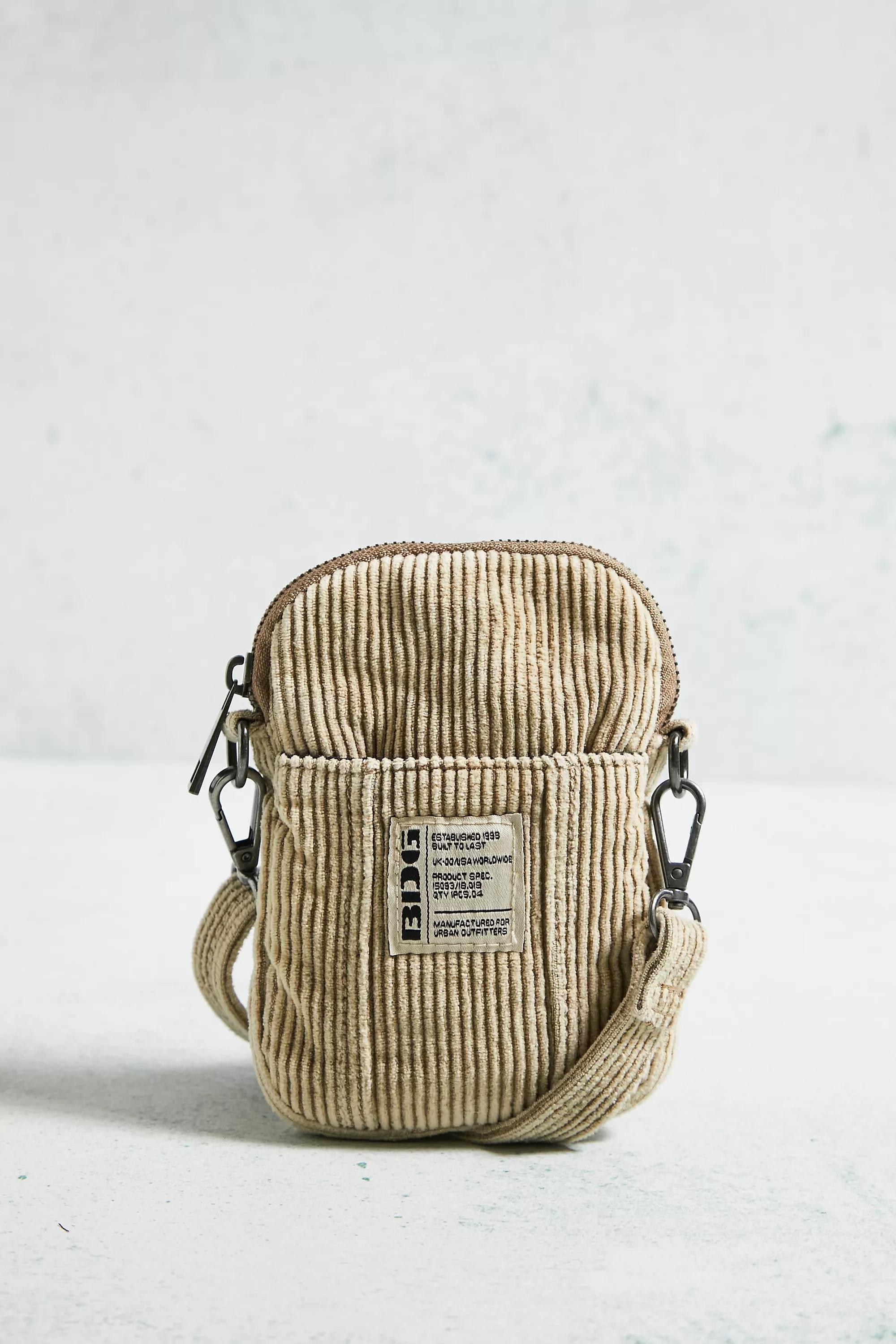 Beige Bdg Corduroy Crossbody Phone Pouch, , large image number 0