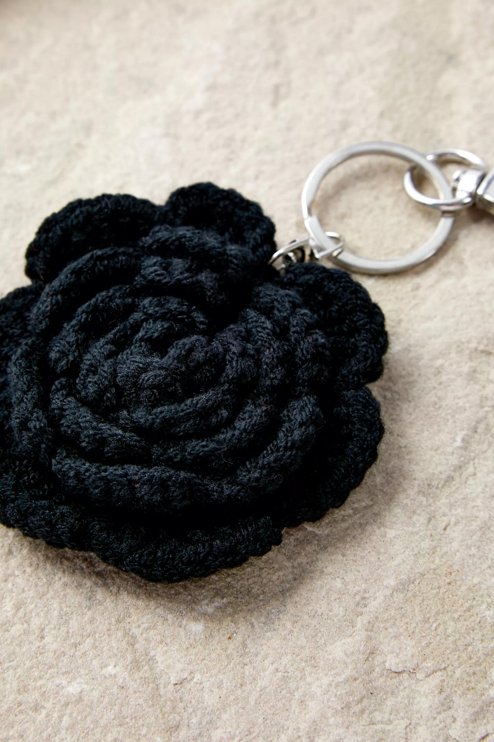 BLK Macrame Rose Keyring, , large image number 1