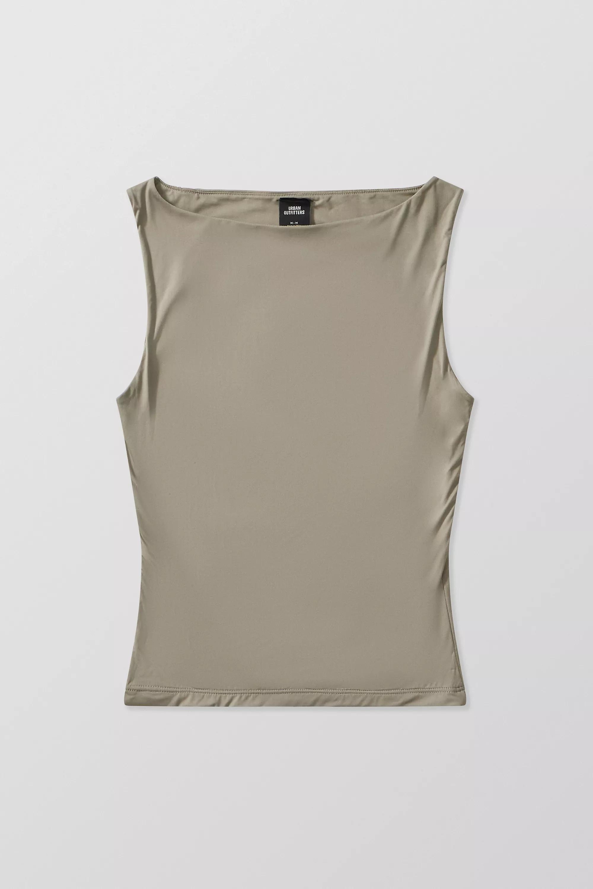 Green Lia Slinky Slash Neck Tank Top, , large image number 4