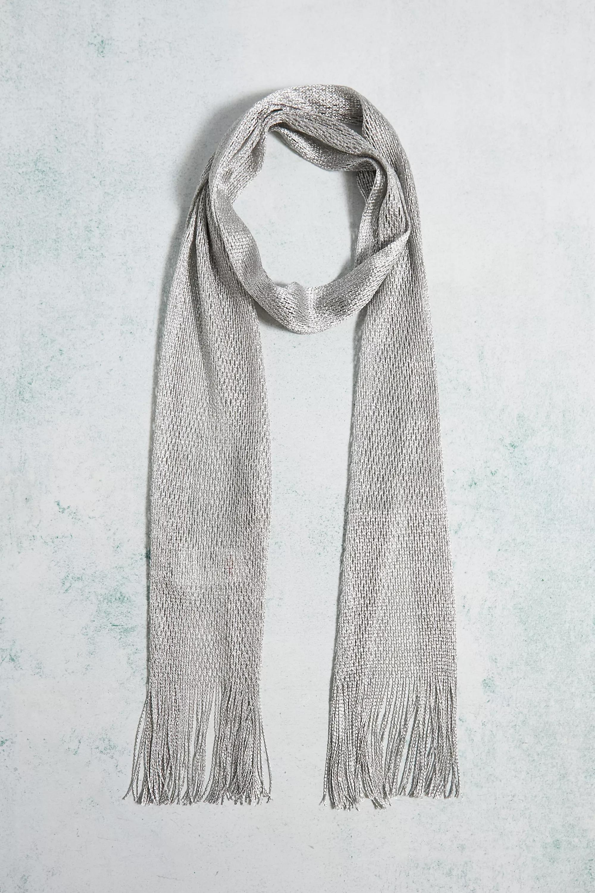 SLVR UO Y2K Sparkle Skinny Knit Scarf, , large image number 2