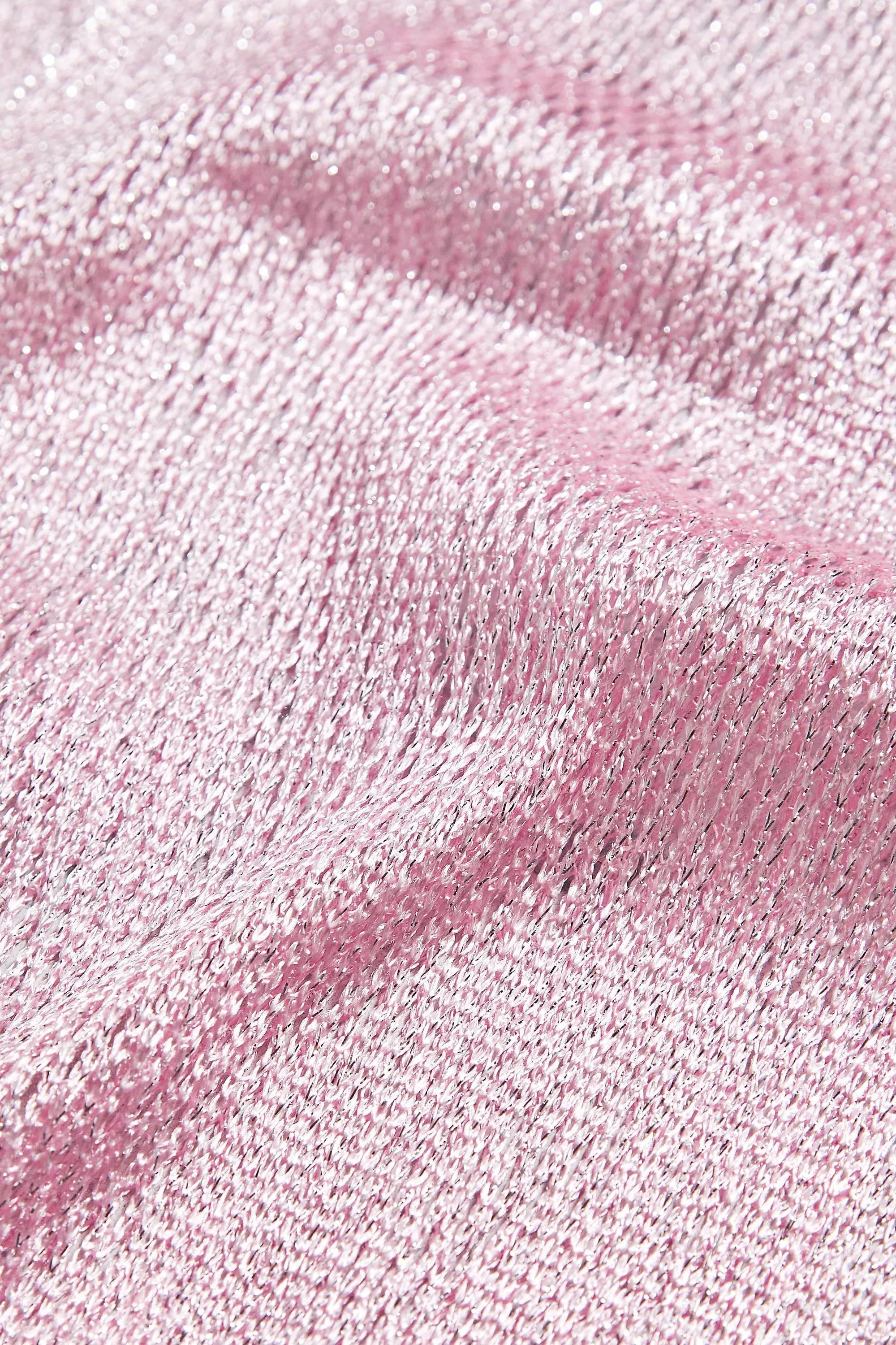 Pink Y2K Sparkle Skinny Knit Scarf, , large image number 3