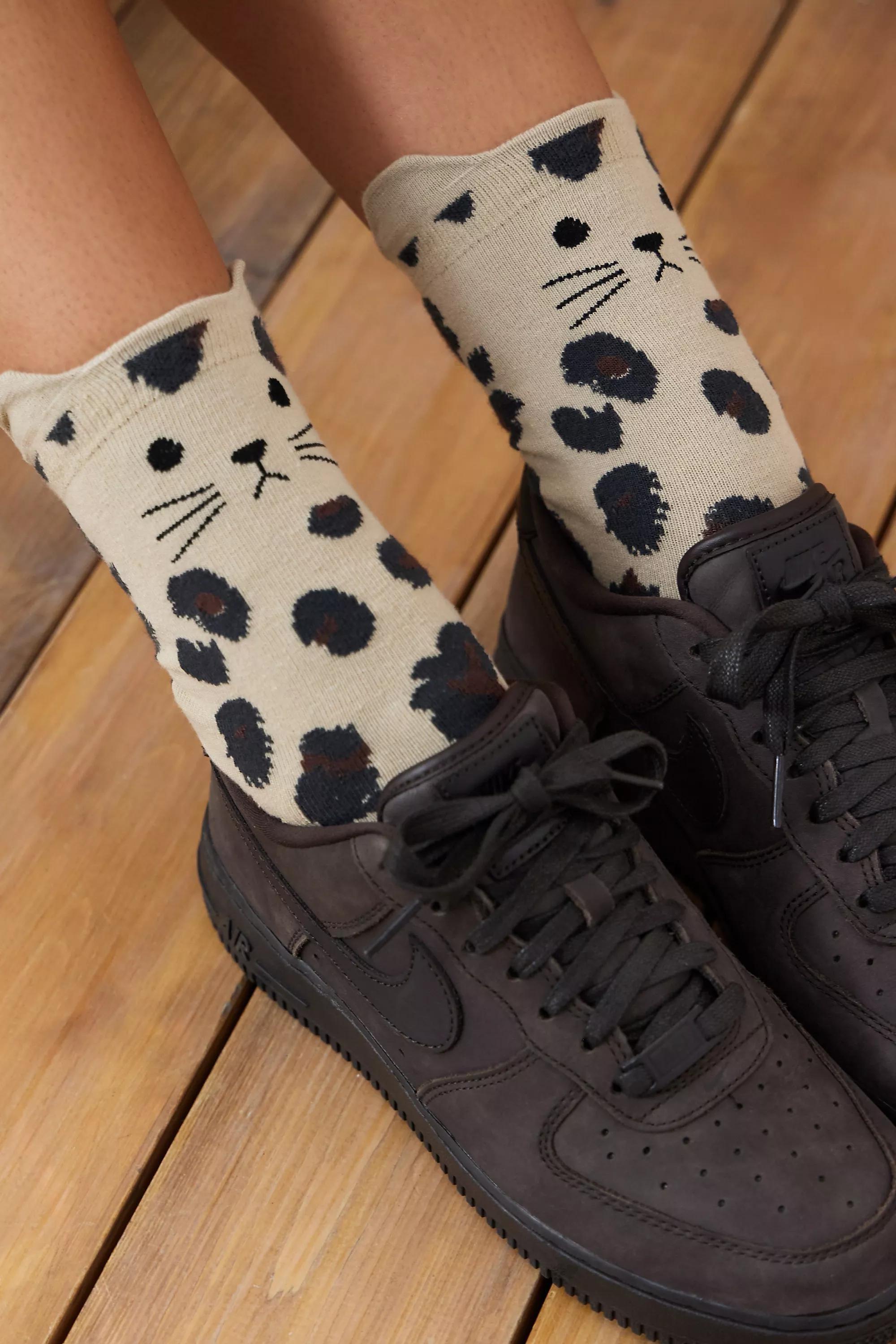 Beige Out From Under Grumpy Cat Socks, IVRY, large image number 0