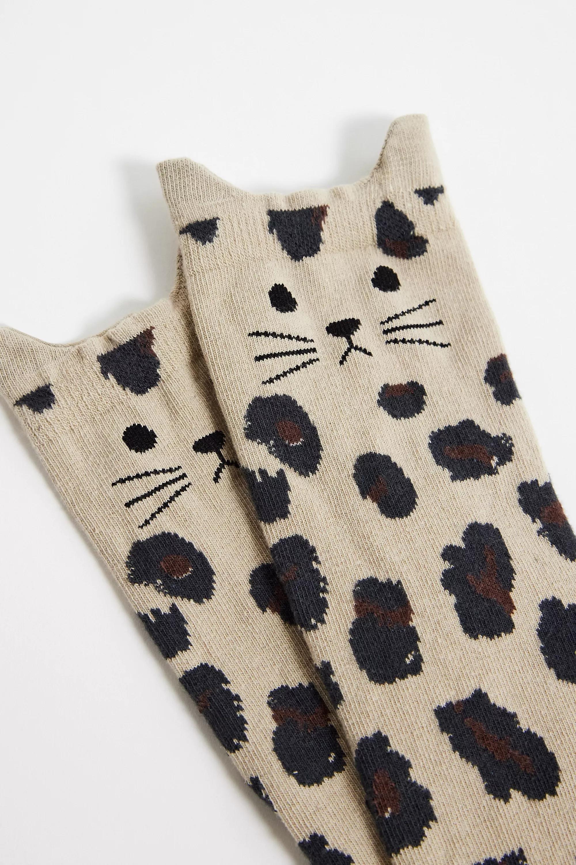 Beige Out From Under Grumpy Cat Socks, IVRY, large image number 2
