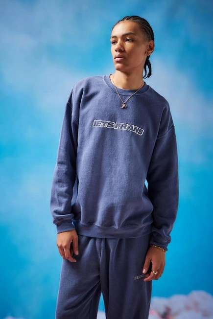 Urban Outfitters - Navy Big Embroidered Sweatshirt