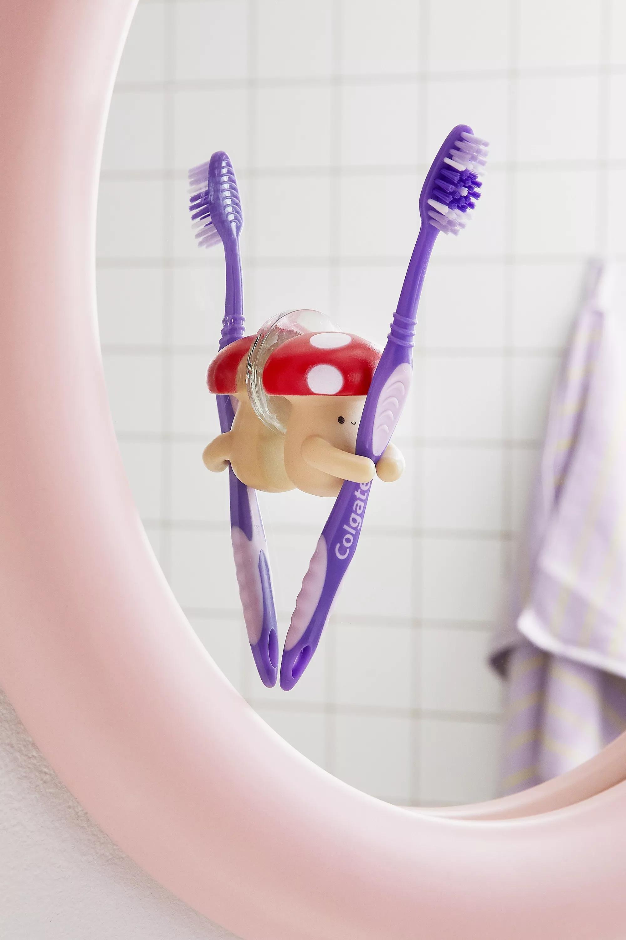 Multicolour Mushroom Toothbrush Holder, ASSORT, large image number 0