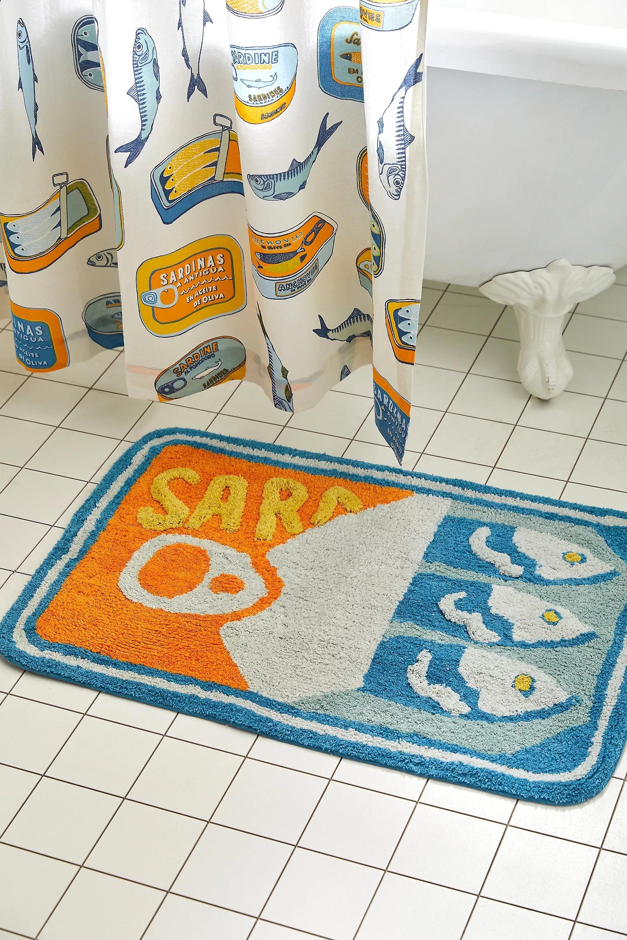 Sardines Bath Mat, , medium