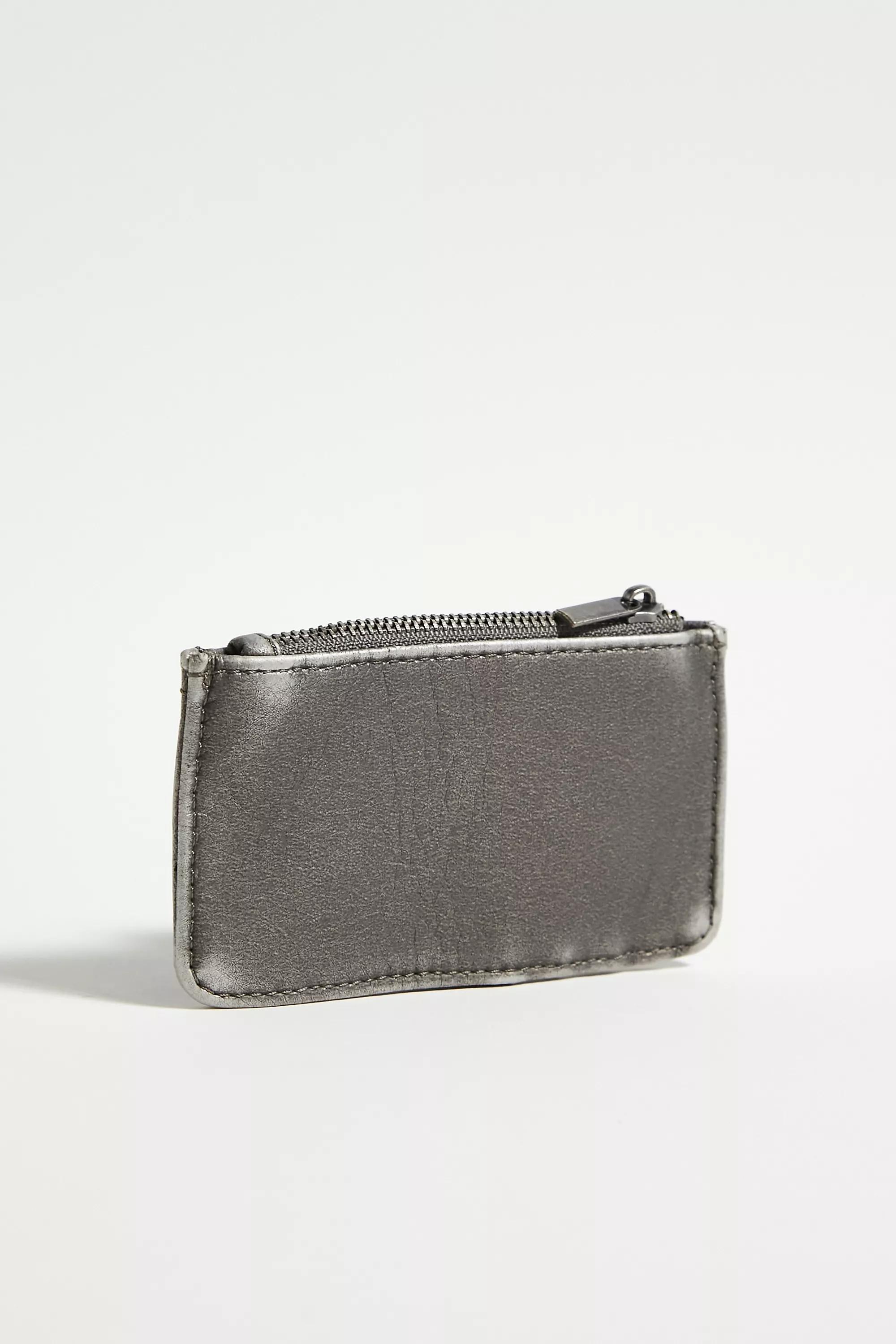 Grey Bdg Washed Faux Leather Cardholder, GREY, large image number 2