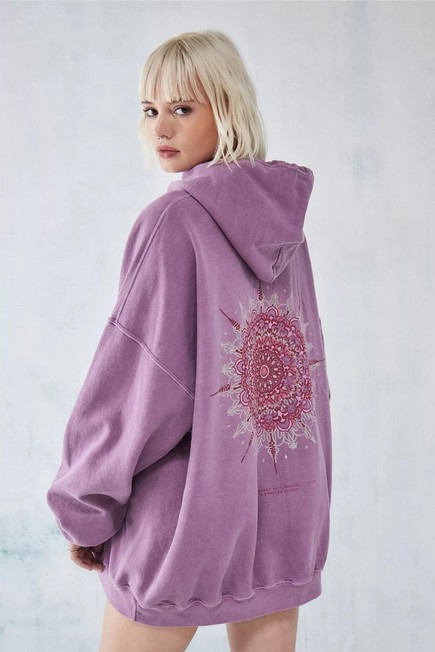 Urban Outfitters - Purple Geometric Hoodie Dress
