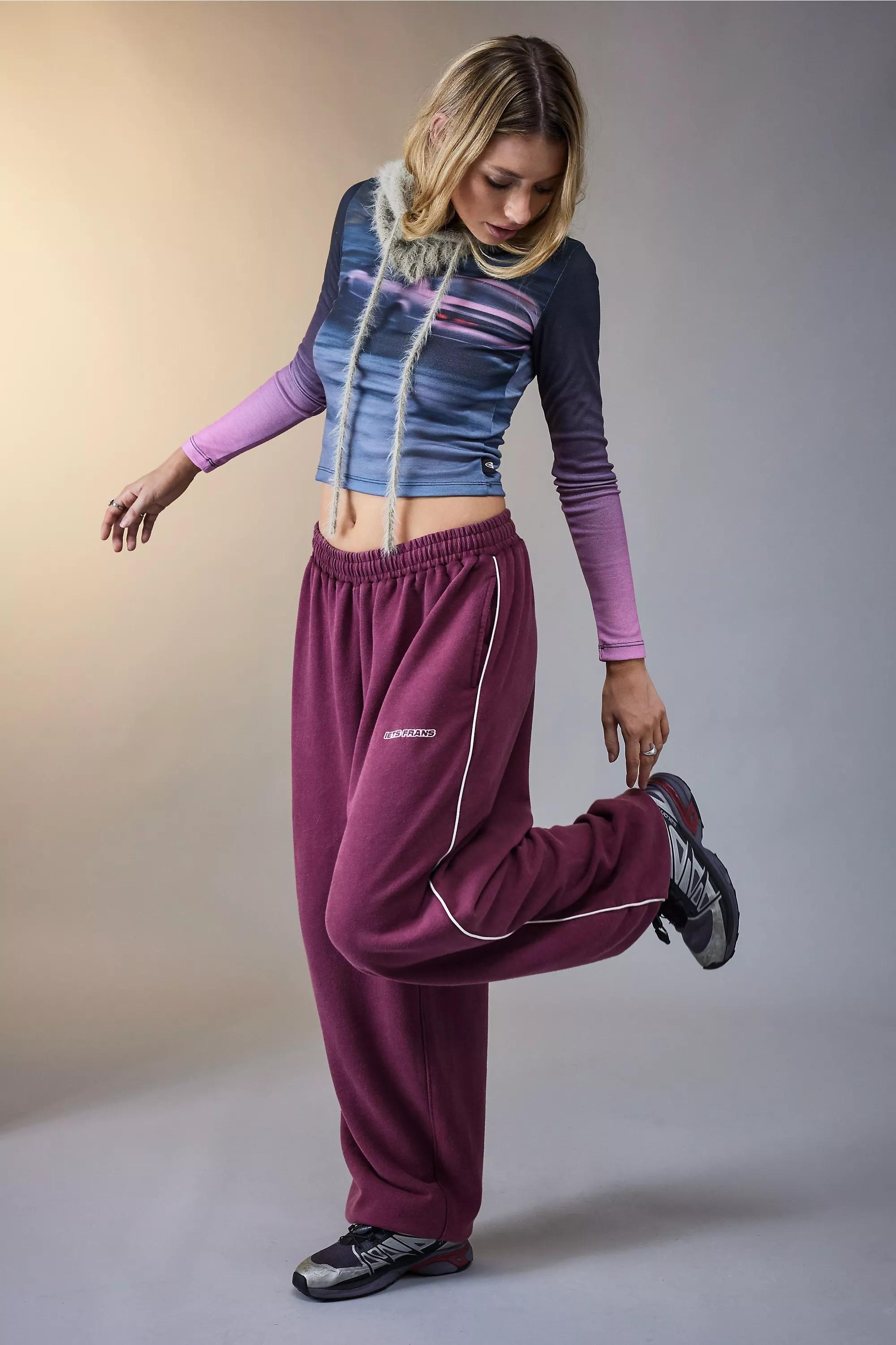 Urban Outfitters Burgundy Iets Frans. Harri Piped Baggy Joggers Azadea UAE