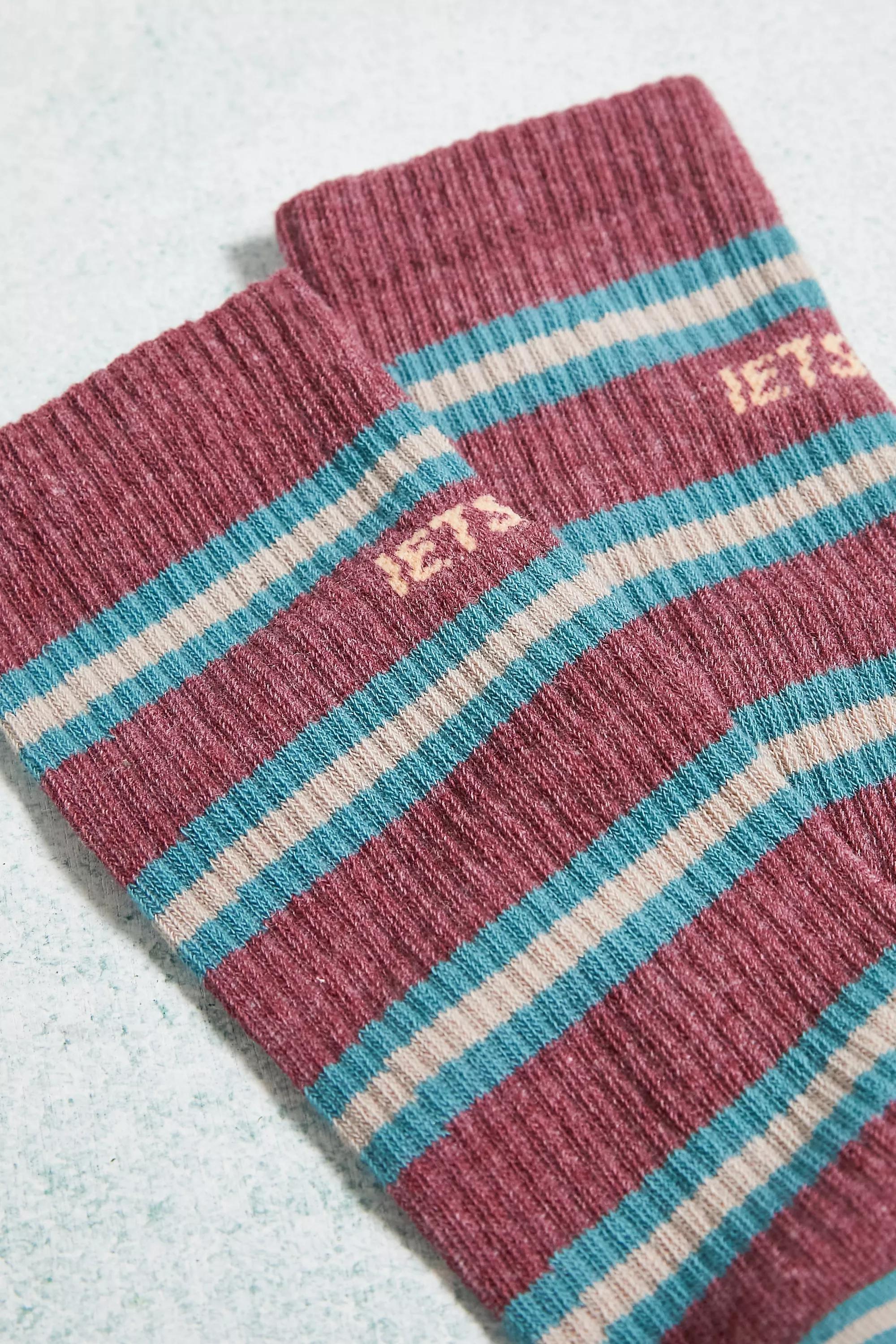 Burgundy Marl Stripe Socks, WINE, large image number 1