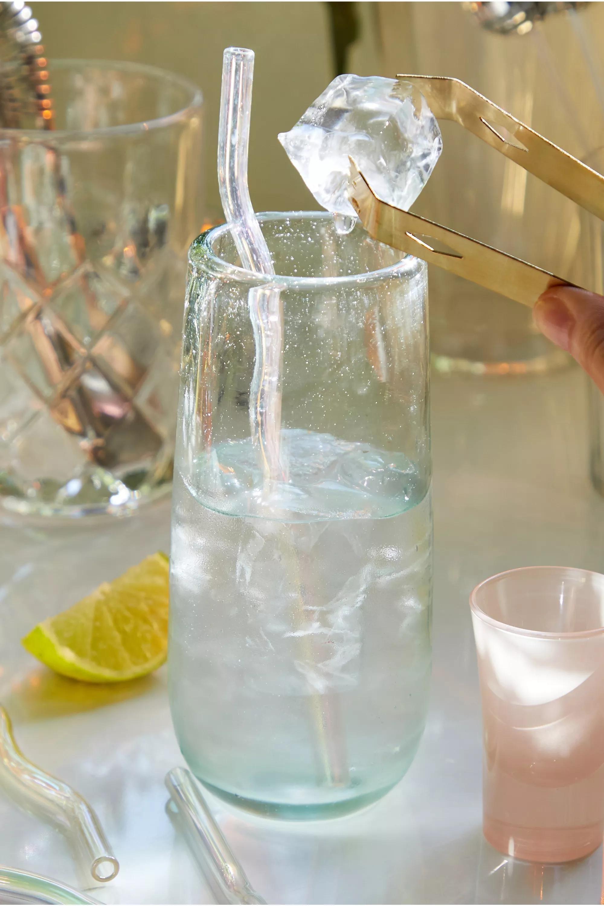 Clear Wavey Glass Straws, Set Of 4, , large image number 2