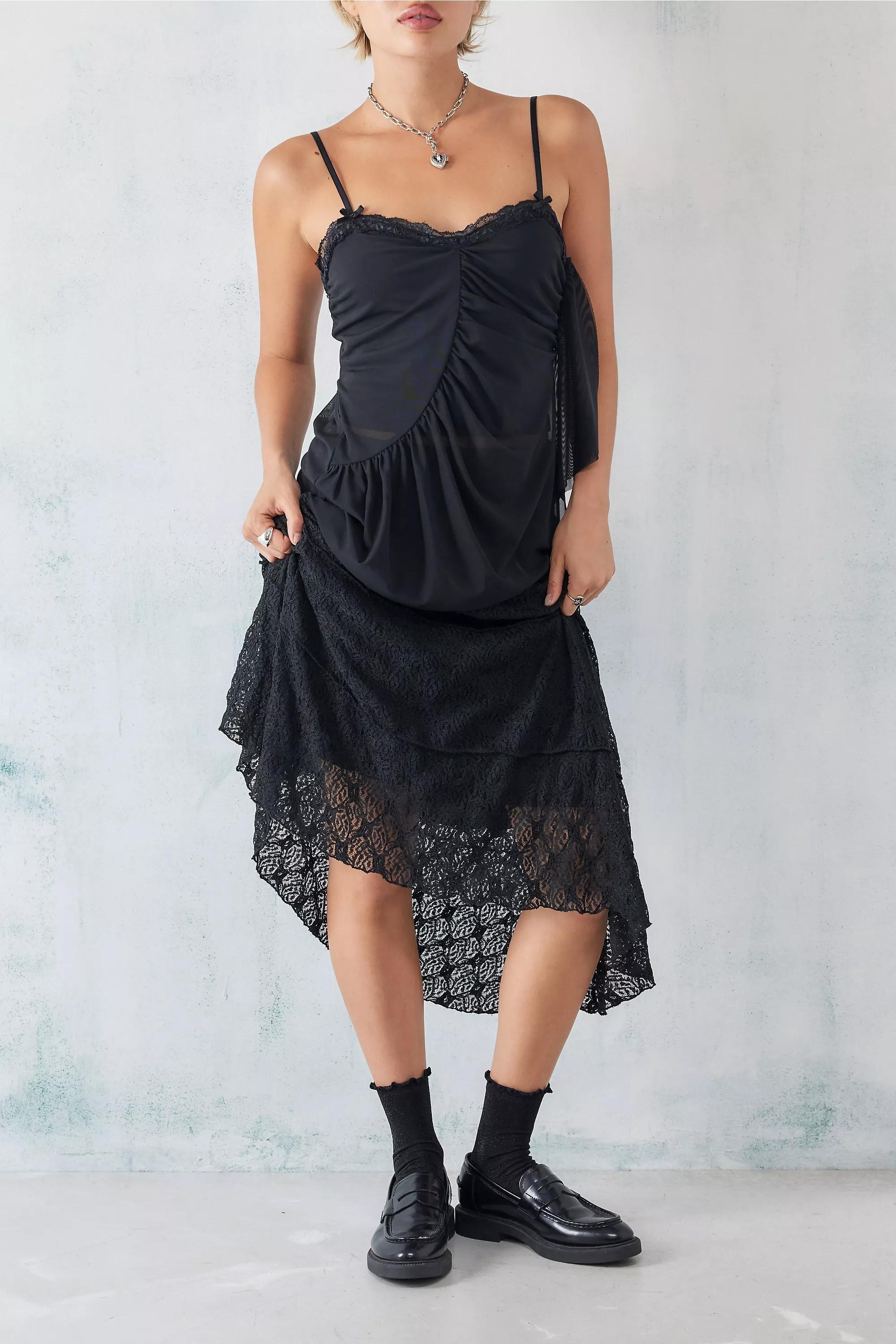 Black Out From Under Frill Edge Glitter Socks, , large image number 4
