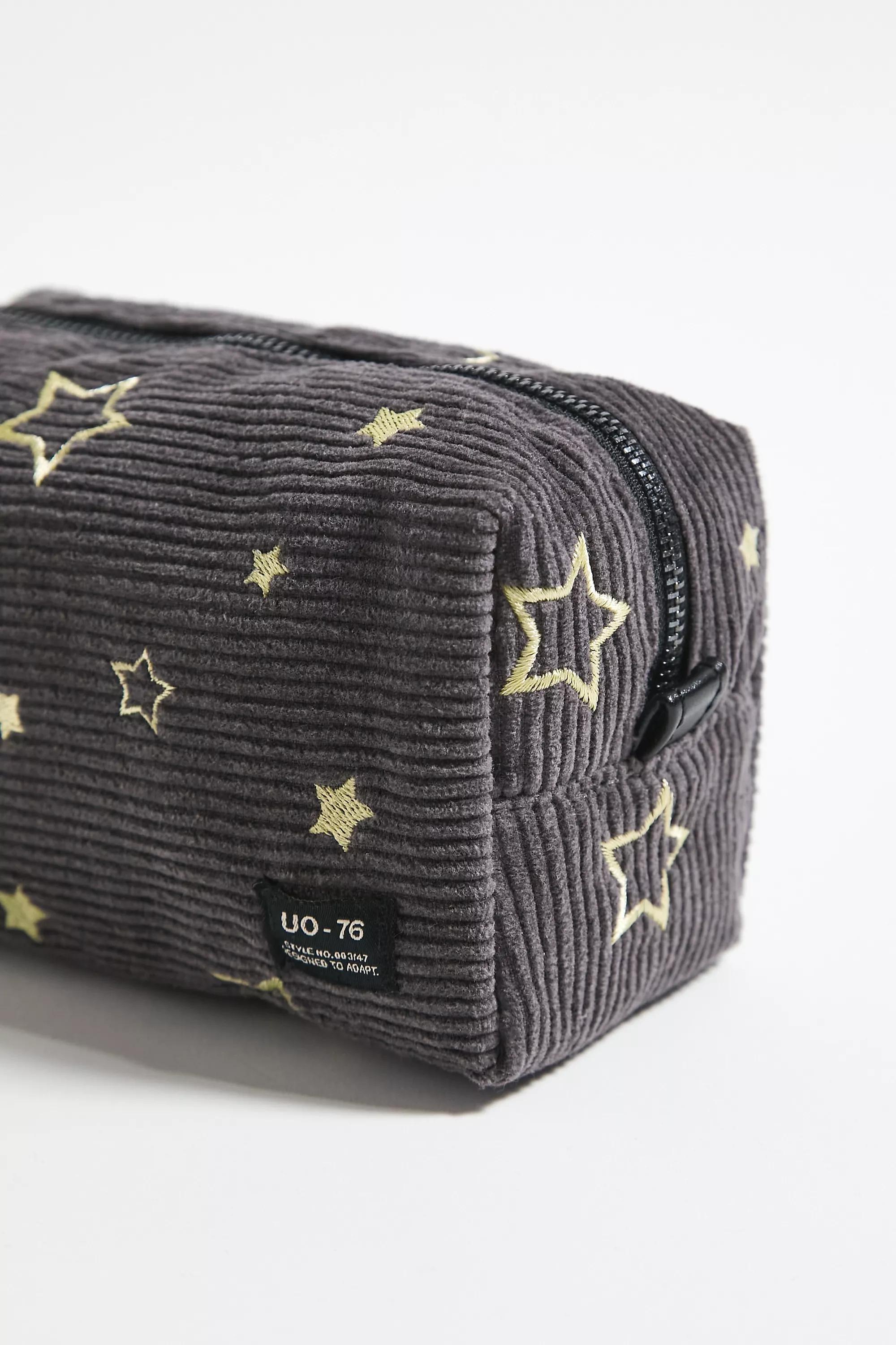 Grey Bdg Star Cord Makeup Bag, , large image number 1