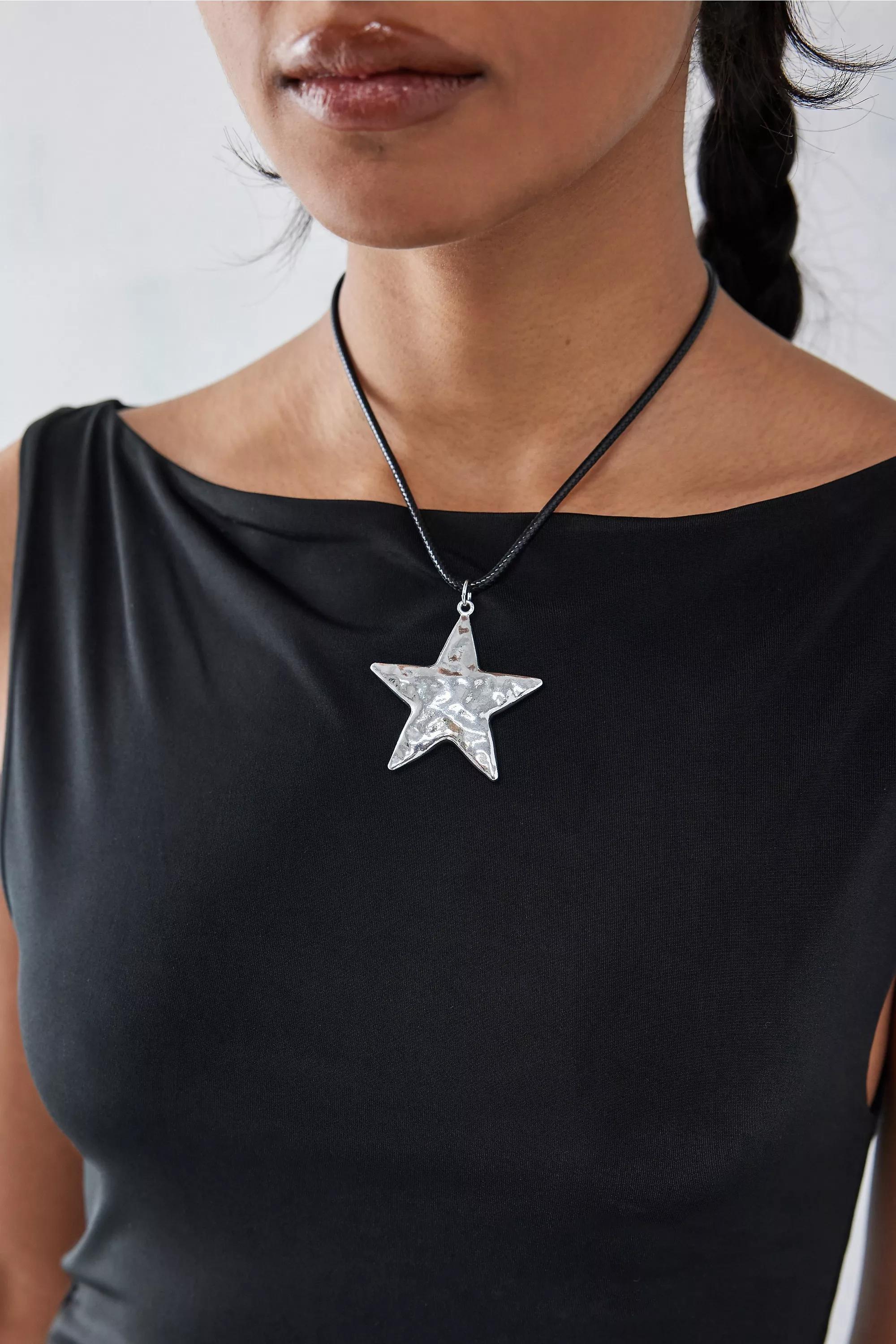 Silver Silence + Noise Hammered Star Choker, SLVR, large image number 1