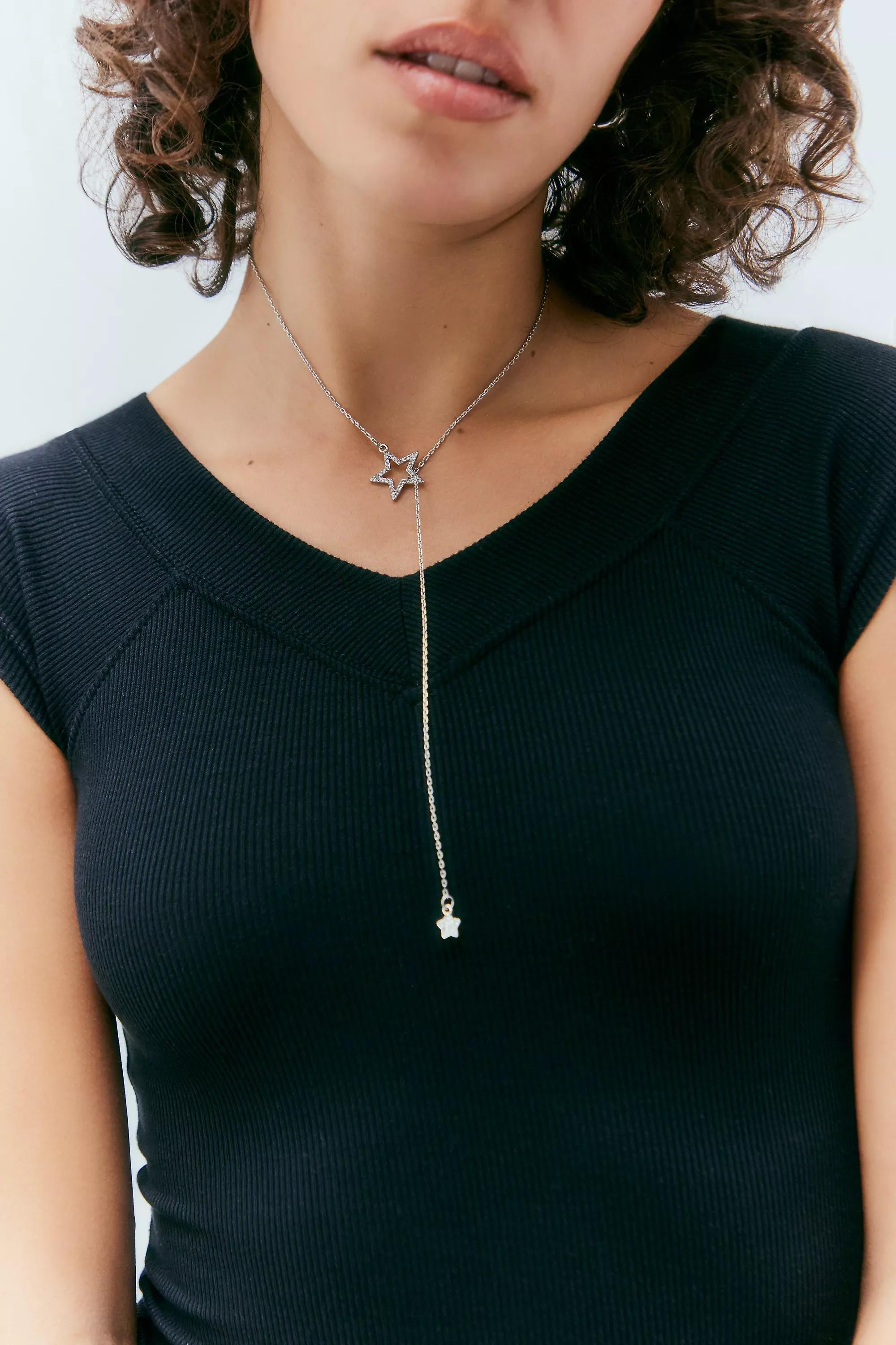 Silver Silence + Noise Star Lariat Necklace, SLVR, large image number 1