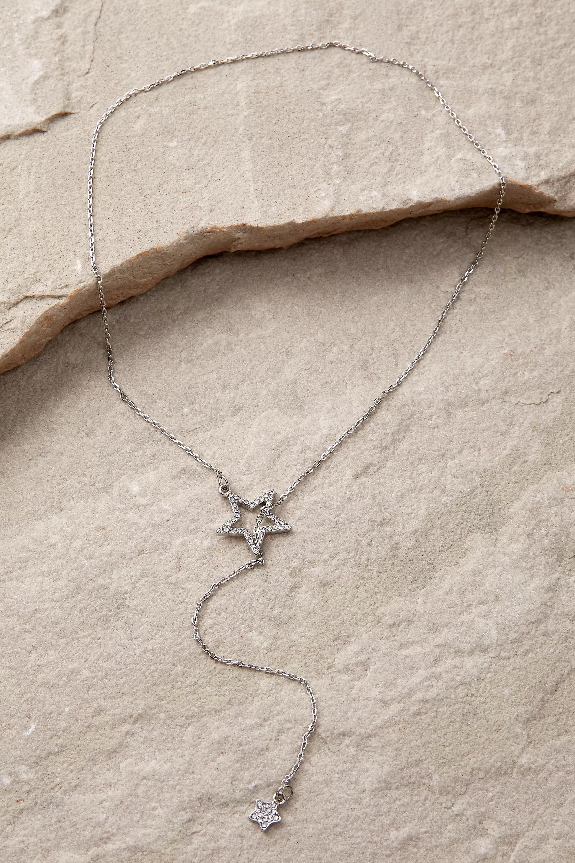 Silver Silence + Noise Star Lariat Necklace, SLVR, large image number 2