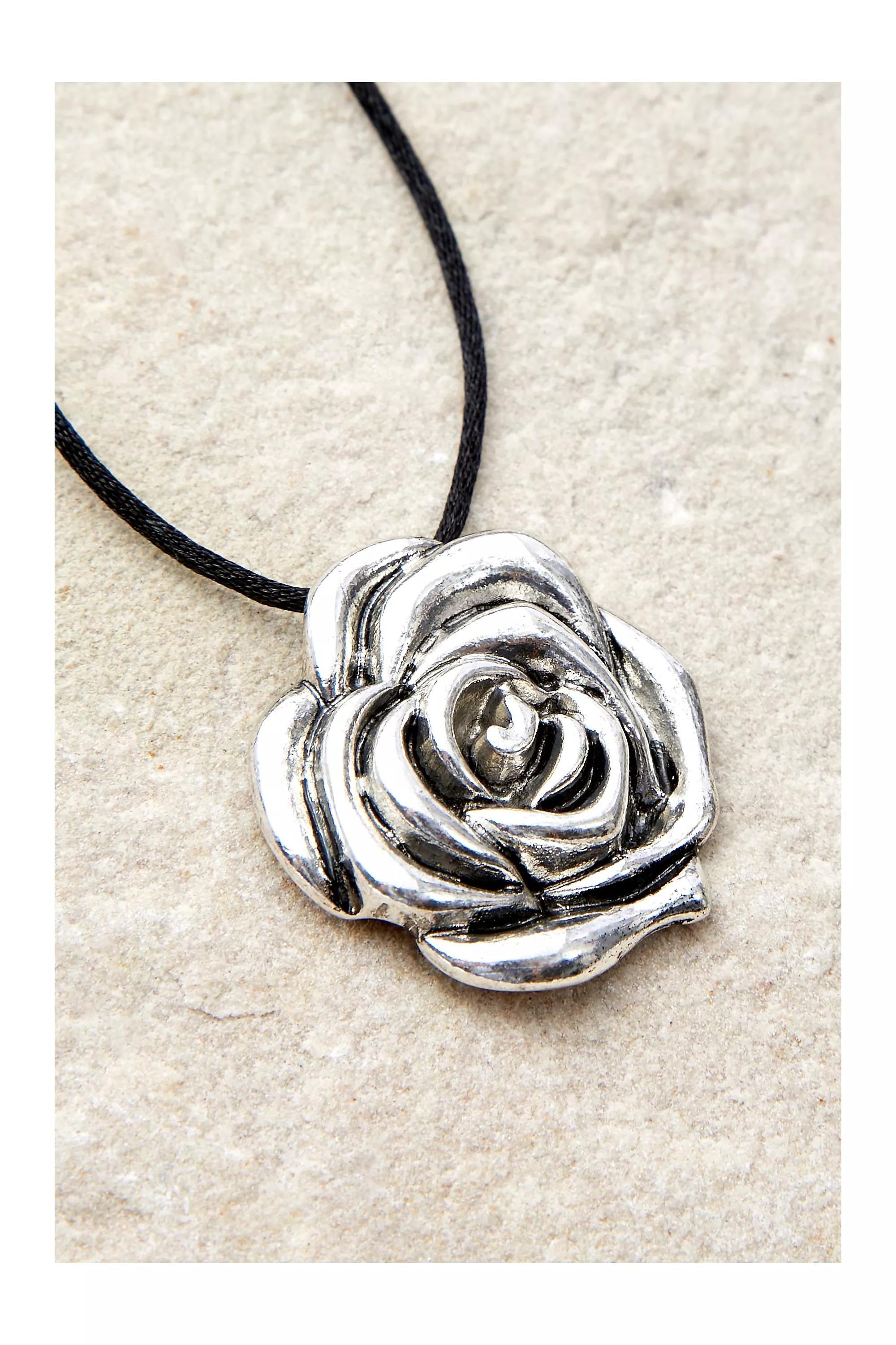Silver Silence + Noise Rose Thread Choker, , large image number 0