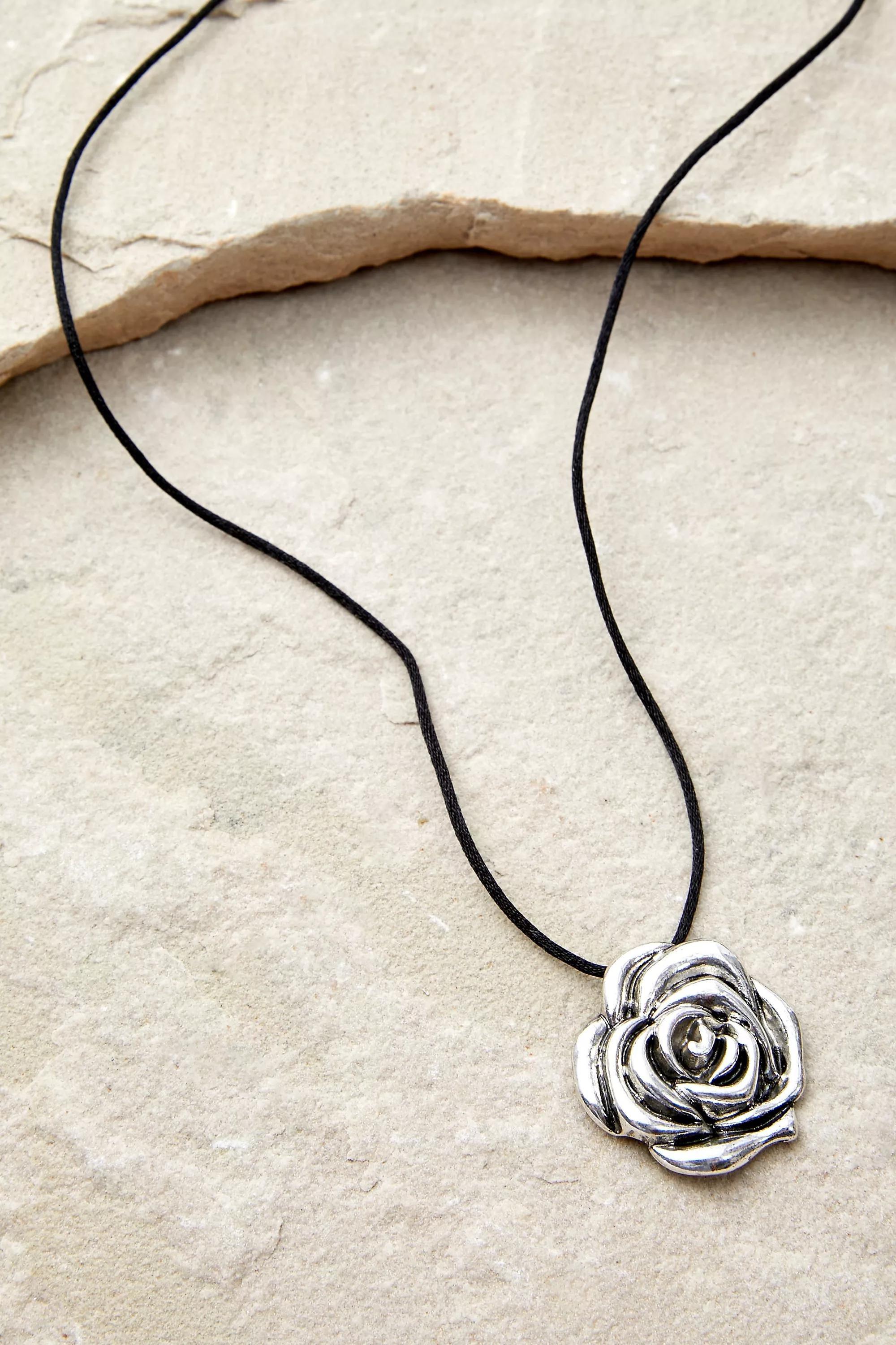 Silver Silence + Noise Rose Thread Choker, , large image number 2