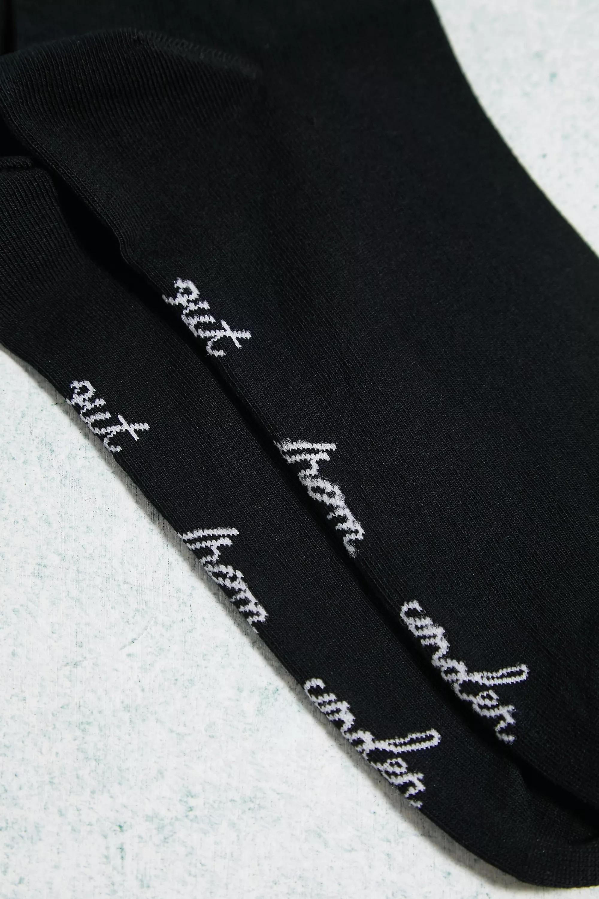 Black Clean Roll Top Sports Socks, , large image number 2