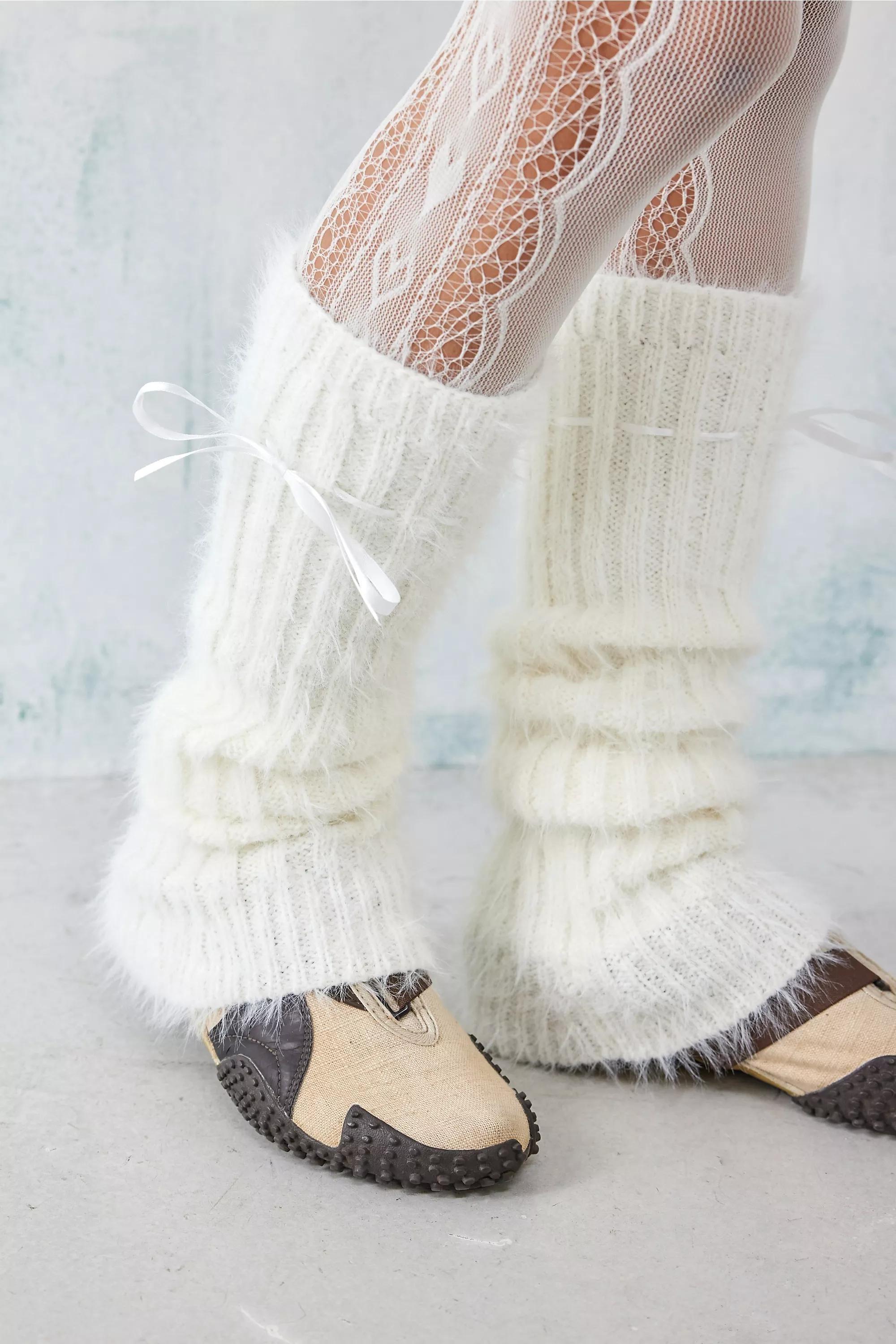White Out From Under Inez Eyelash Knit Extra-Long Leg Warmers, , large image number 1