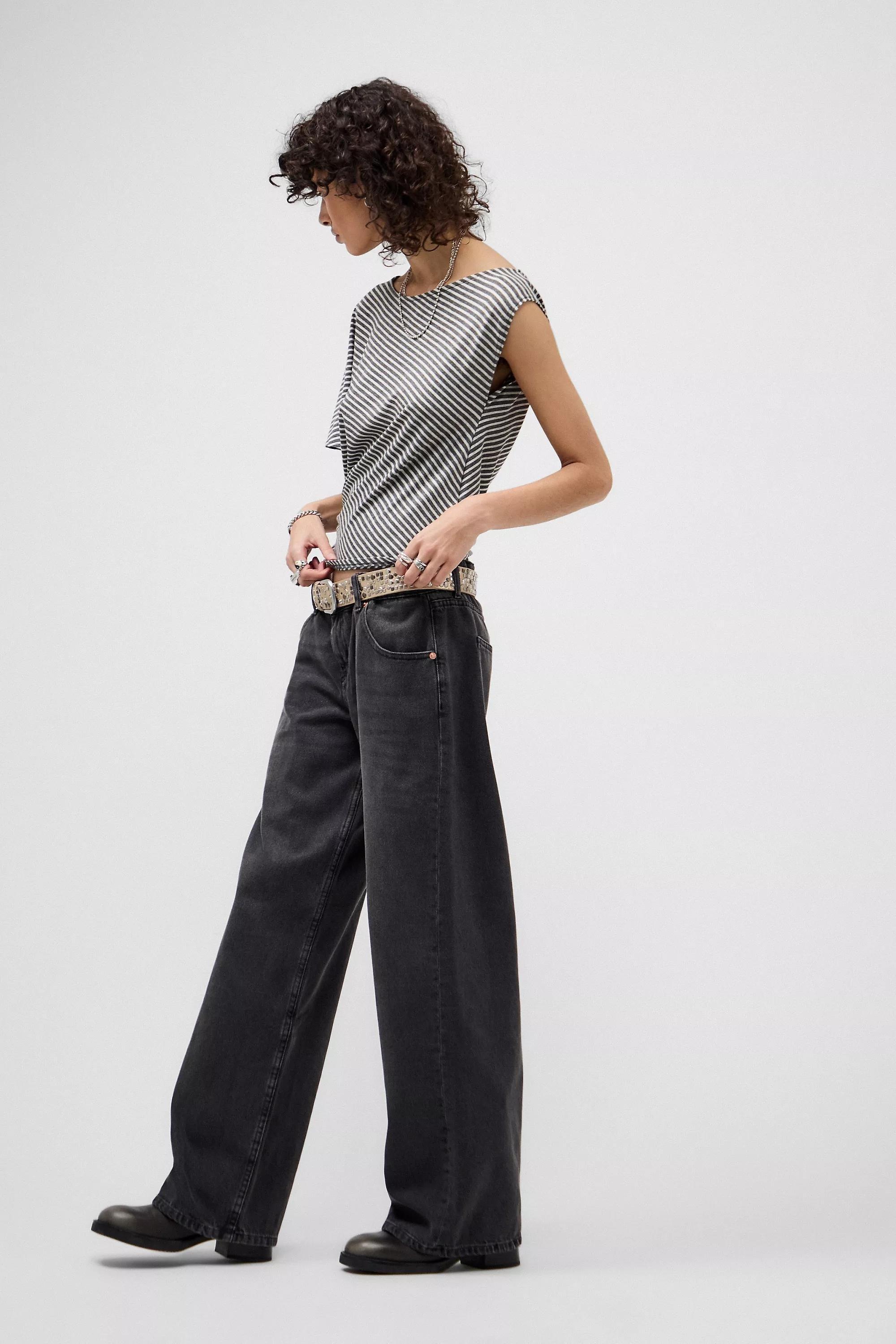 Motel Low Rise Parallel Wide Leg Jeans, , large image number 4
