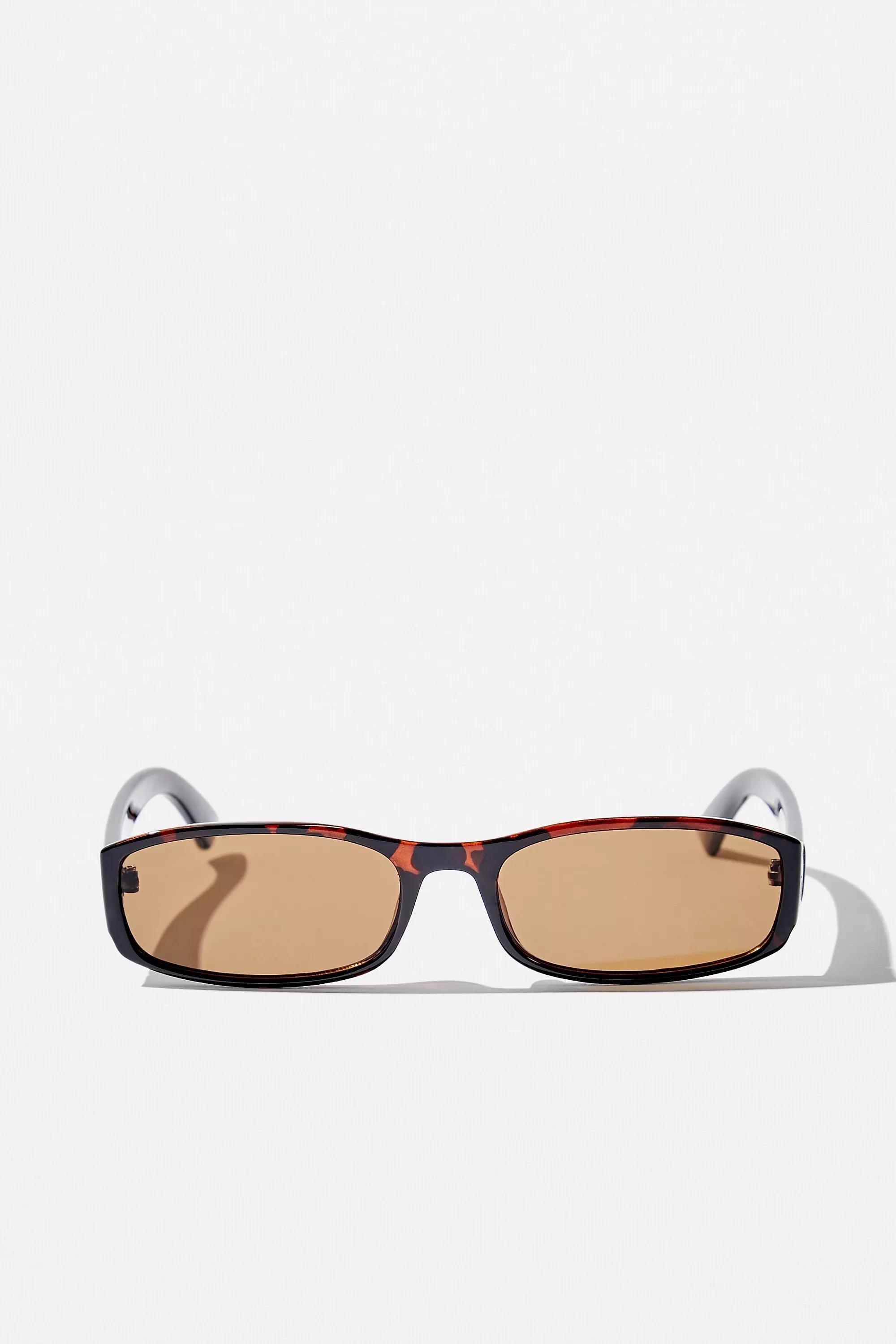 Urban Outfitters - Brown Uo Josephine Skinny Oval Sunglasses