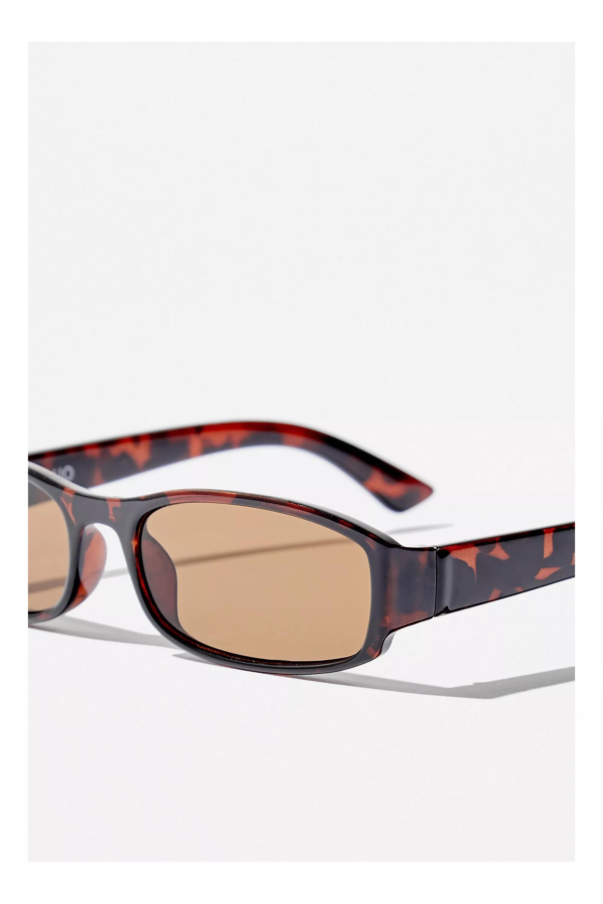 Brown Uo Josephine Skinny Oval Sunglasses, BRN, large image number 2