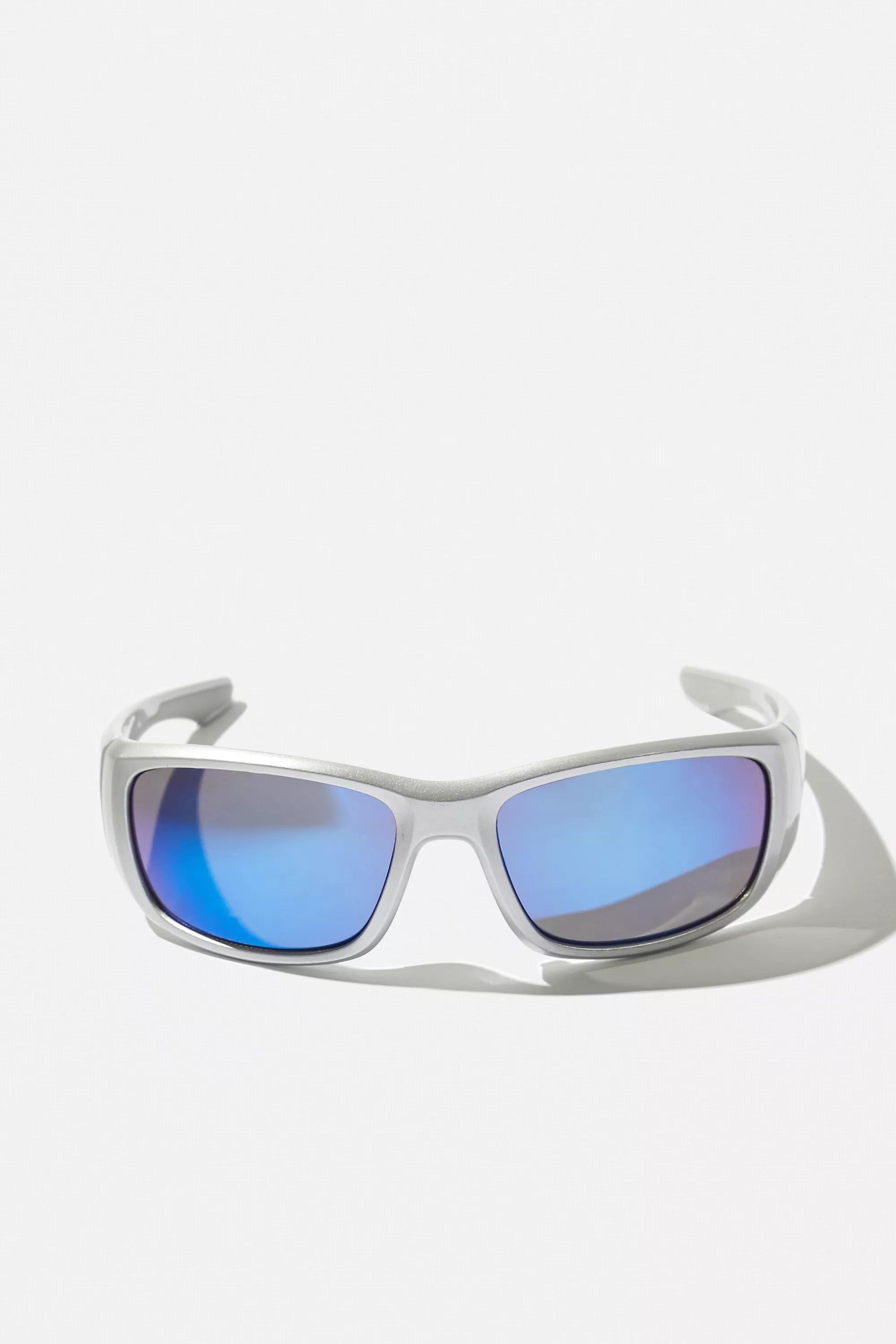 Silver Saskia Sports Wrap Sunglasses, SLVR, large image number 3