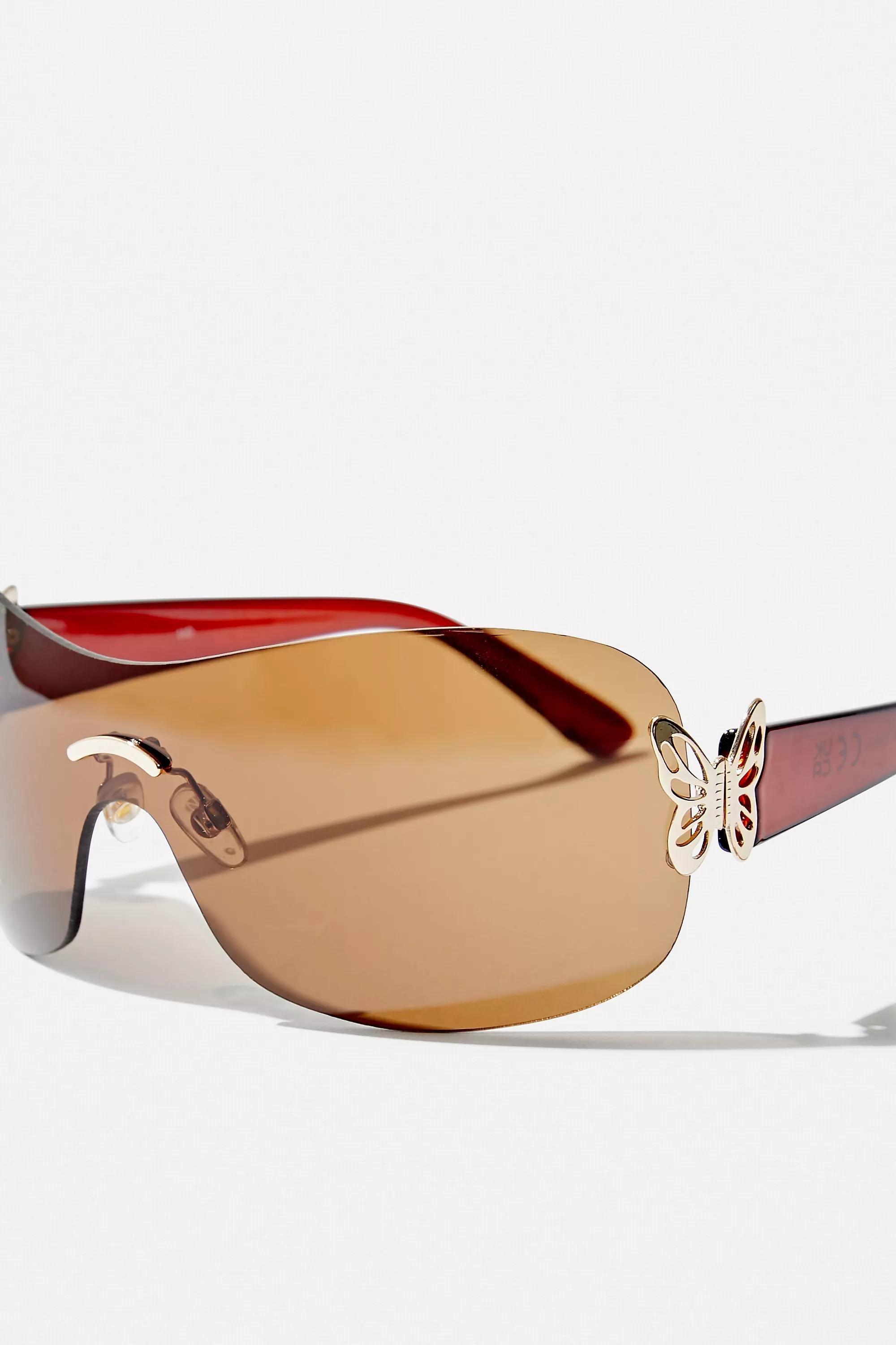 Brown Uo Gabriella Shield Sunglasses, BRN, large image number 2