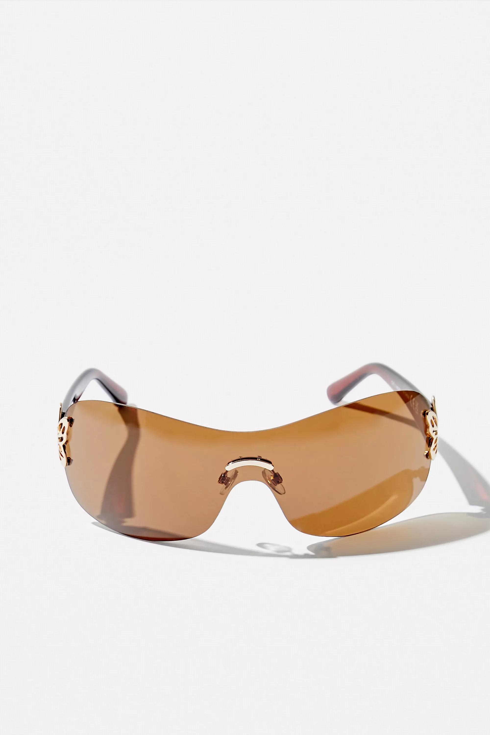 Brown Uo Gabriella Shield Sunglasses, BRN, large image number 3